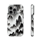 Black Ink Mountain Tough iPhone Case - MVB STUDIO STORE