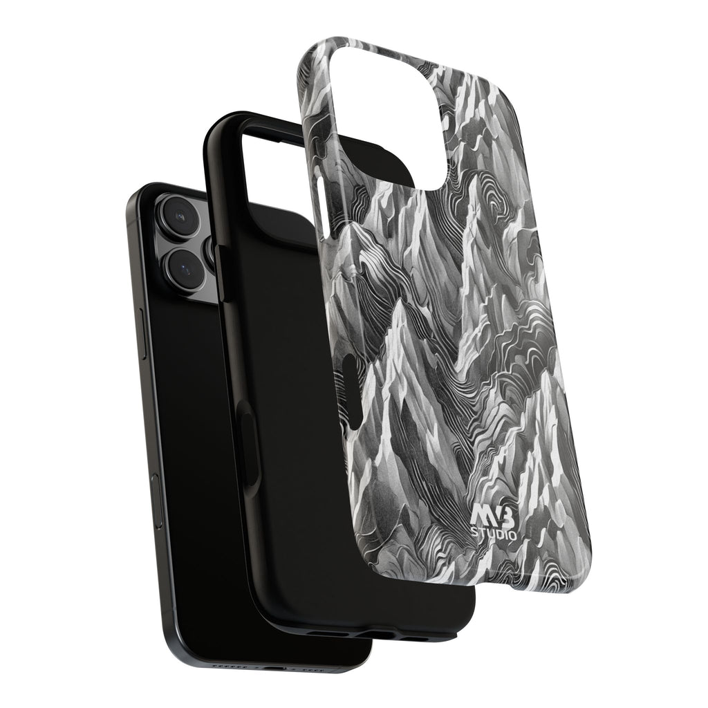Grayscale Terrains Tough iPhone Case