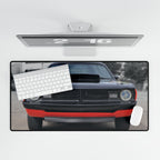Car Front Desk Mat – Black Classic Muscle Car Photo Desk Pad