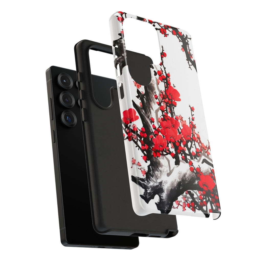 Plum Blossom Ink Tough Phone Case