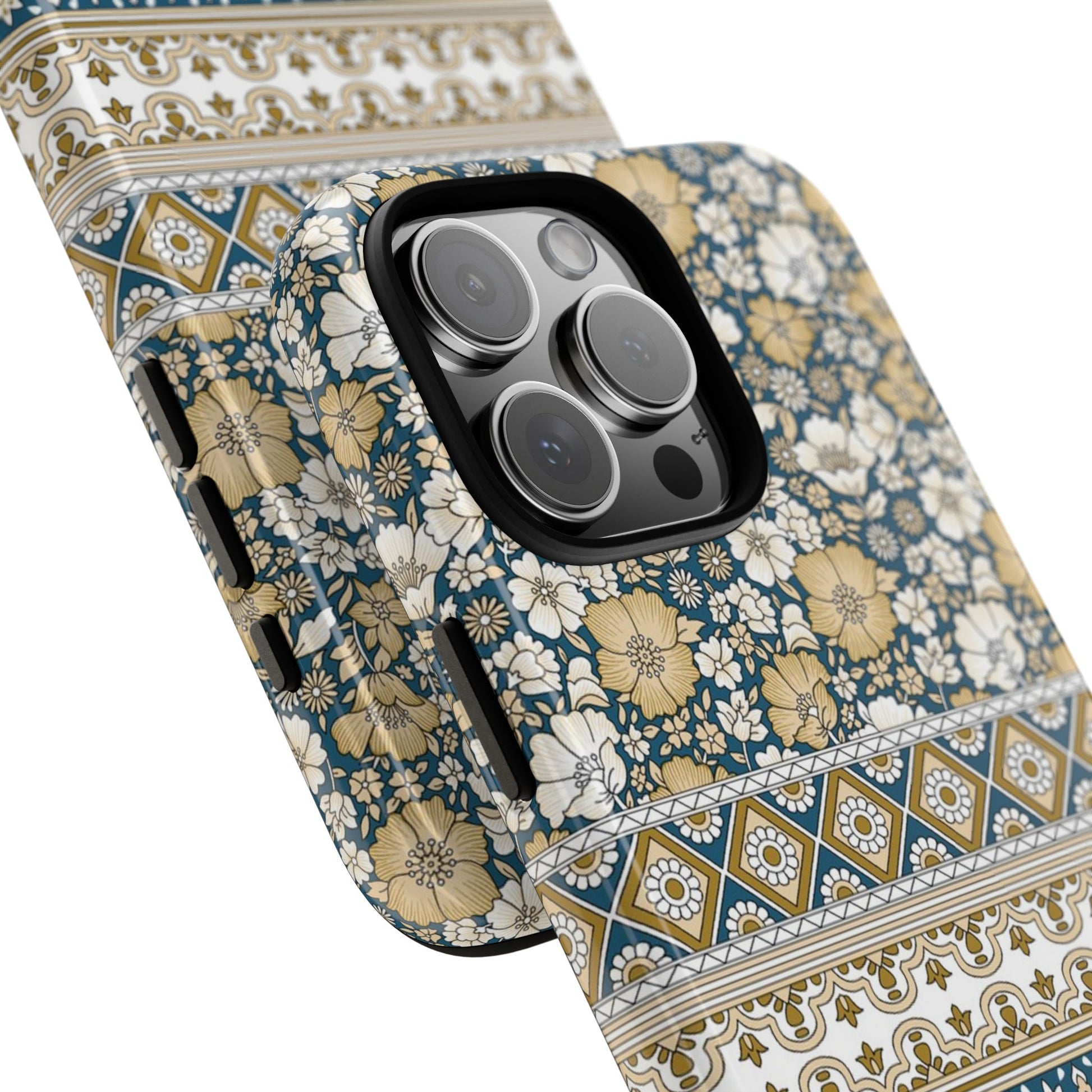 Vintage Floral Tough Phone Case for iPhone 16 models