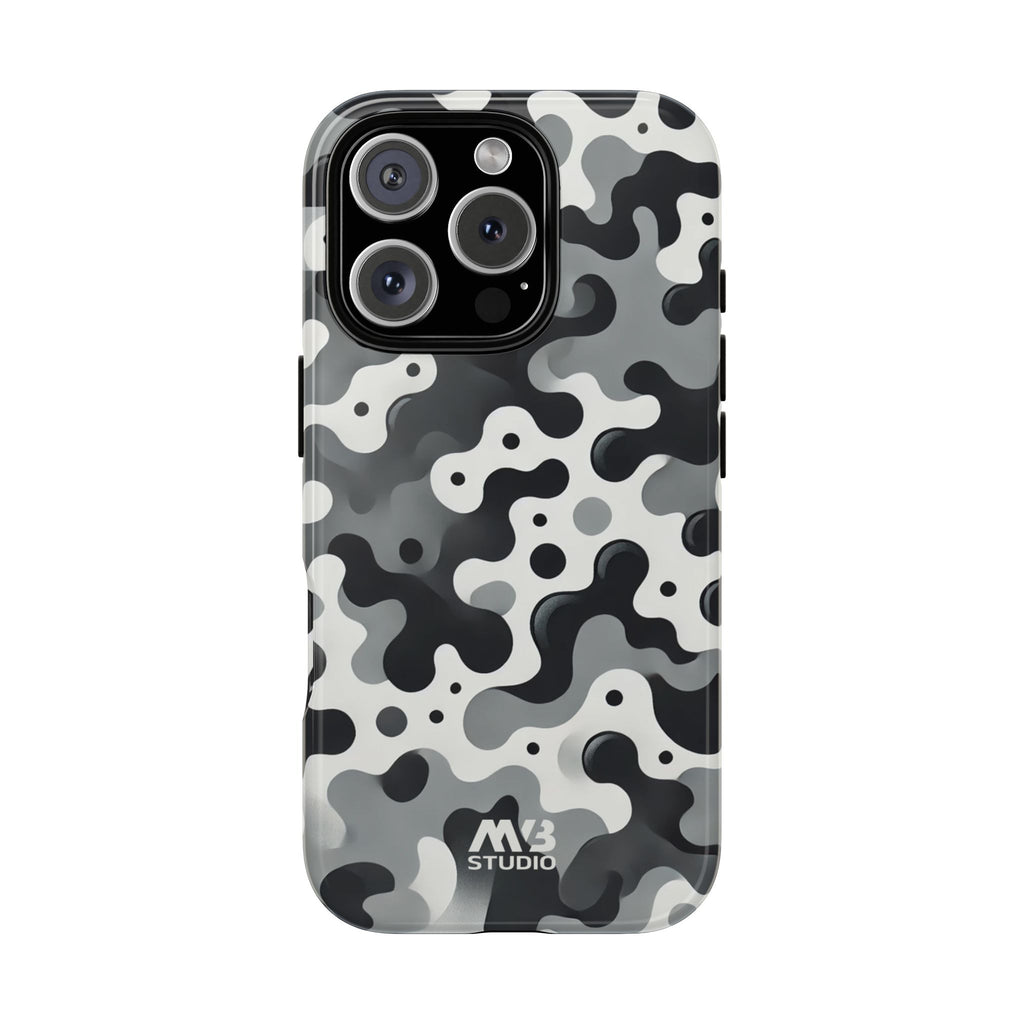 Black & White Camouflage Tough iPhone Case