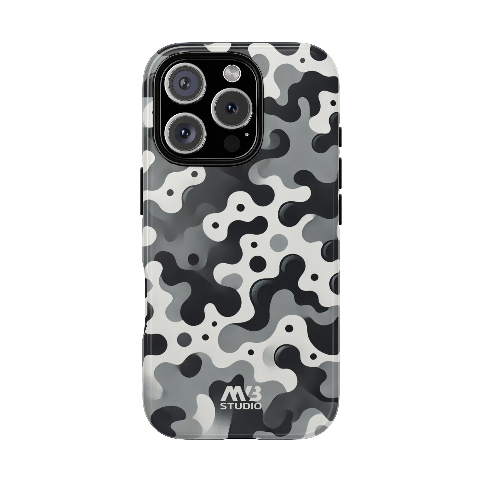 Black & White Camouflage Tough iPhone Case