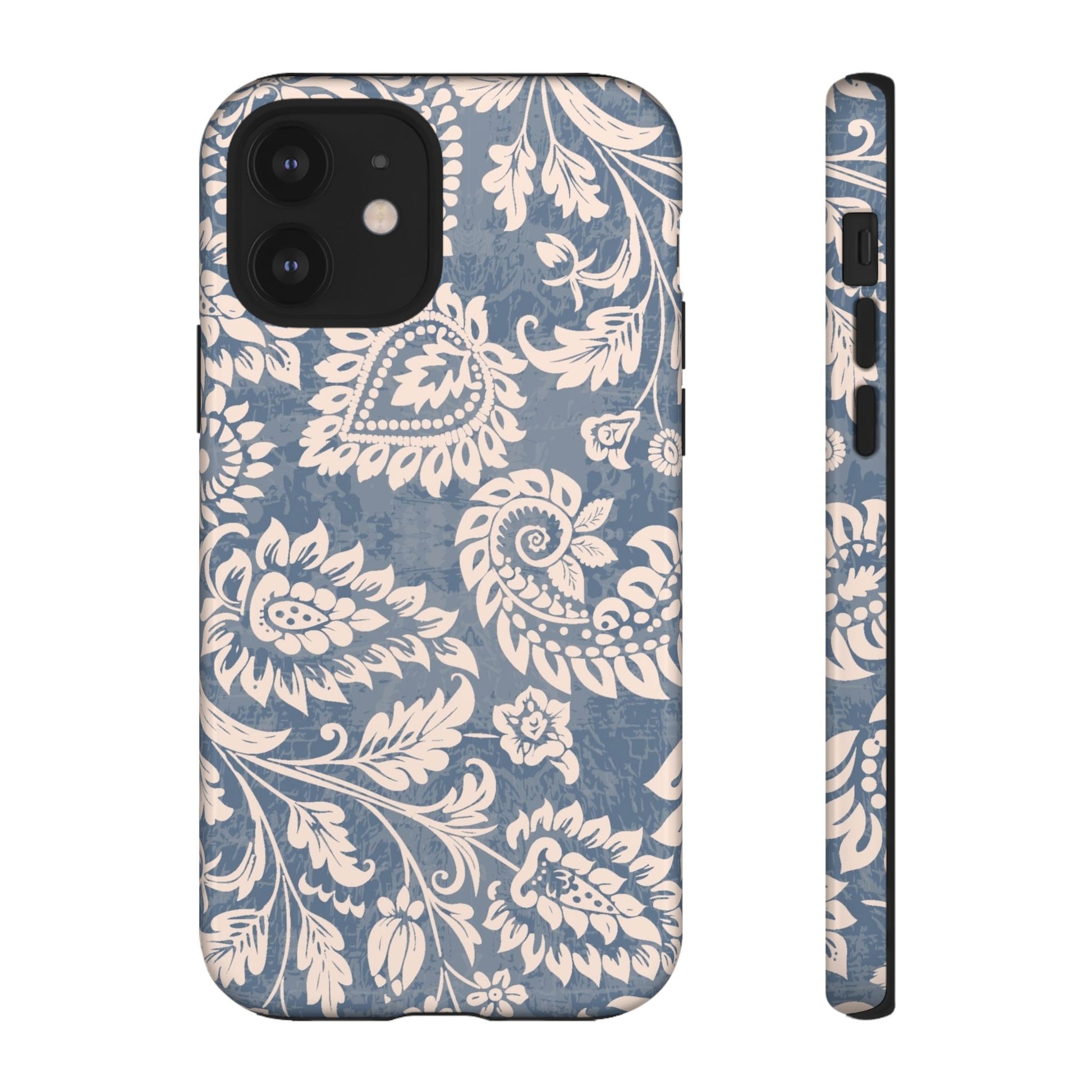 Blue Floral Pattern Tough iPhone Case - MVB STUDIO STORE