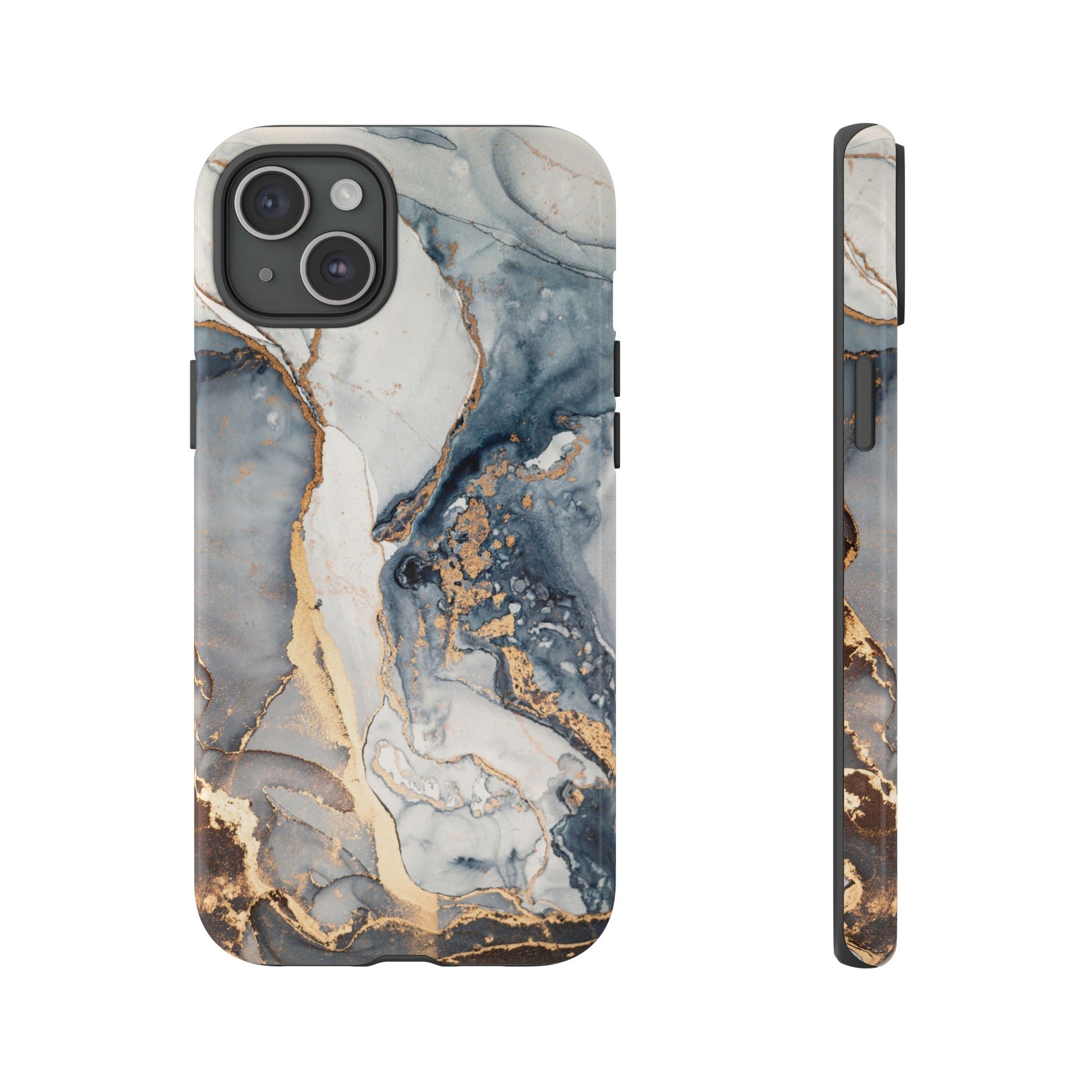 Blue Gold Marble Tough iPhone Case - MVB STUDIO STORE