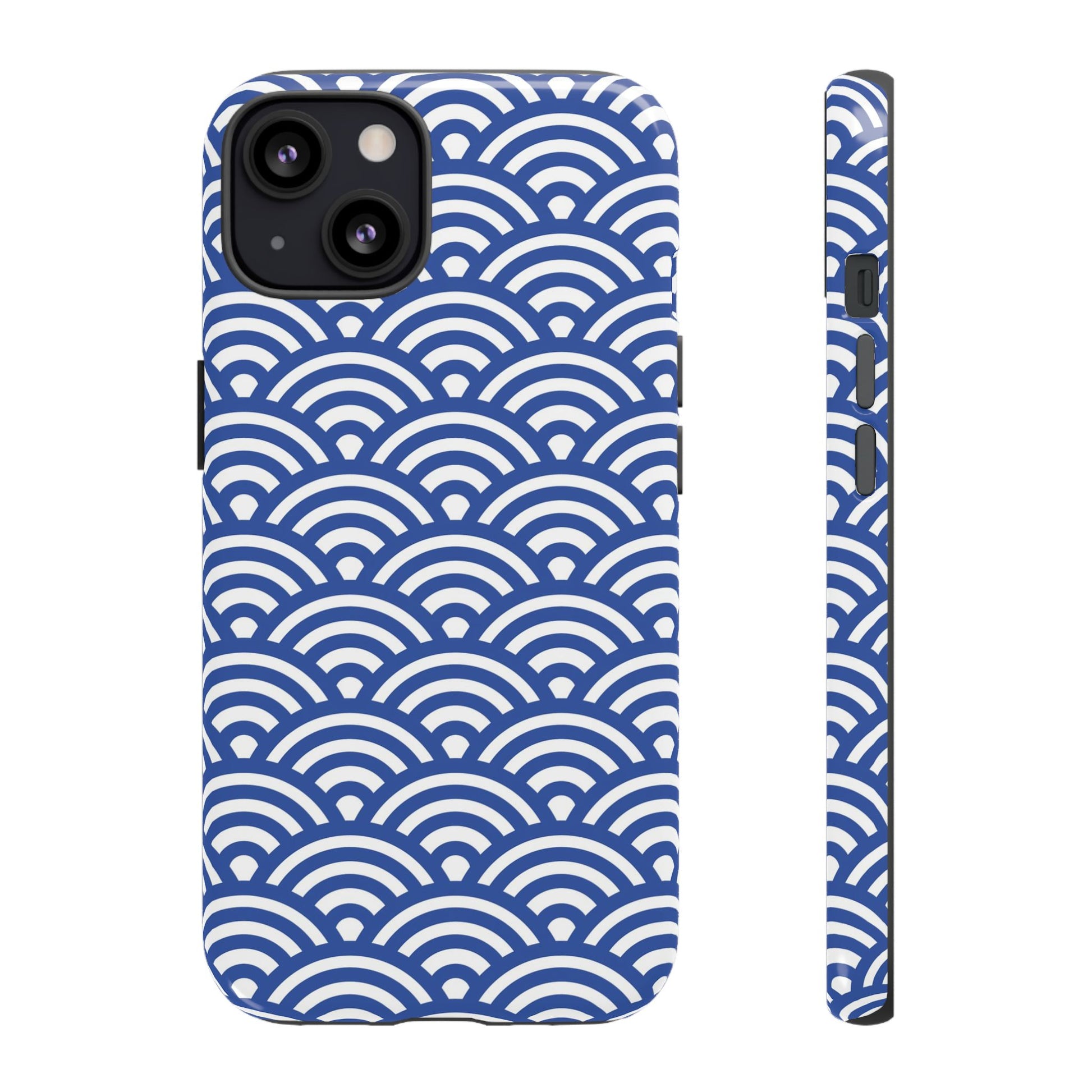 Blue Wave Pattern Tough Phone Case for iPhone 13 models