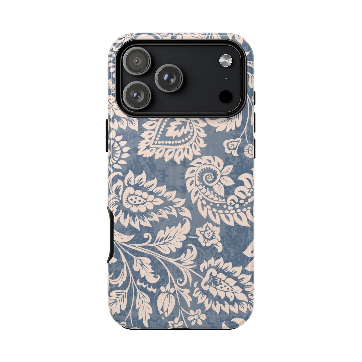 Blue Floral Pattern Tough iPhone 17 Pro Max Case