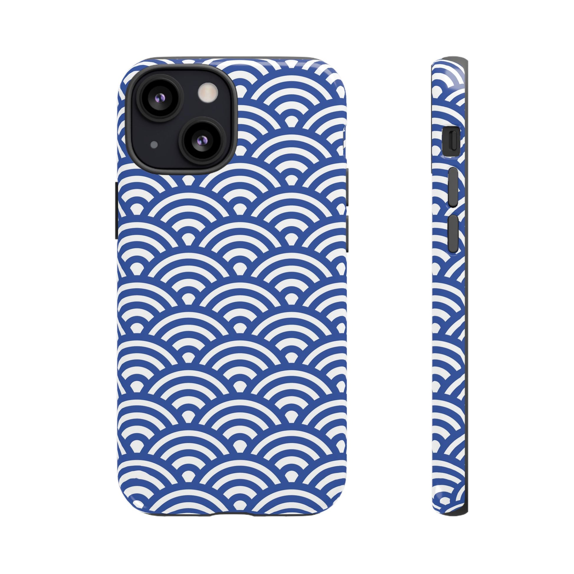 Blue Wave Pattern Tough Phone Case for iPhone 13 models