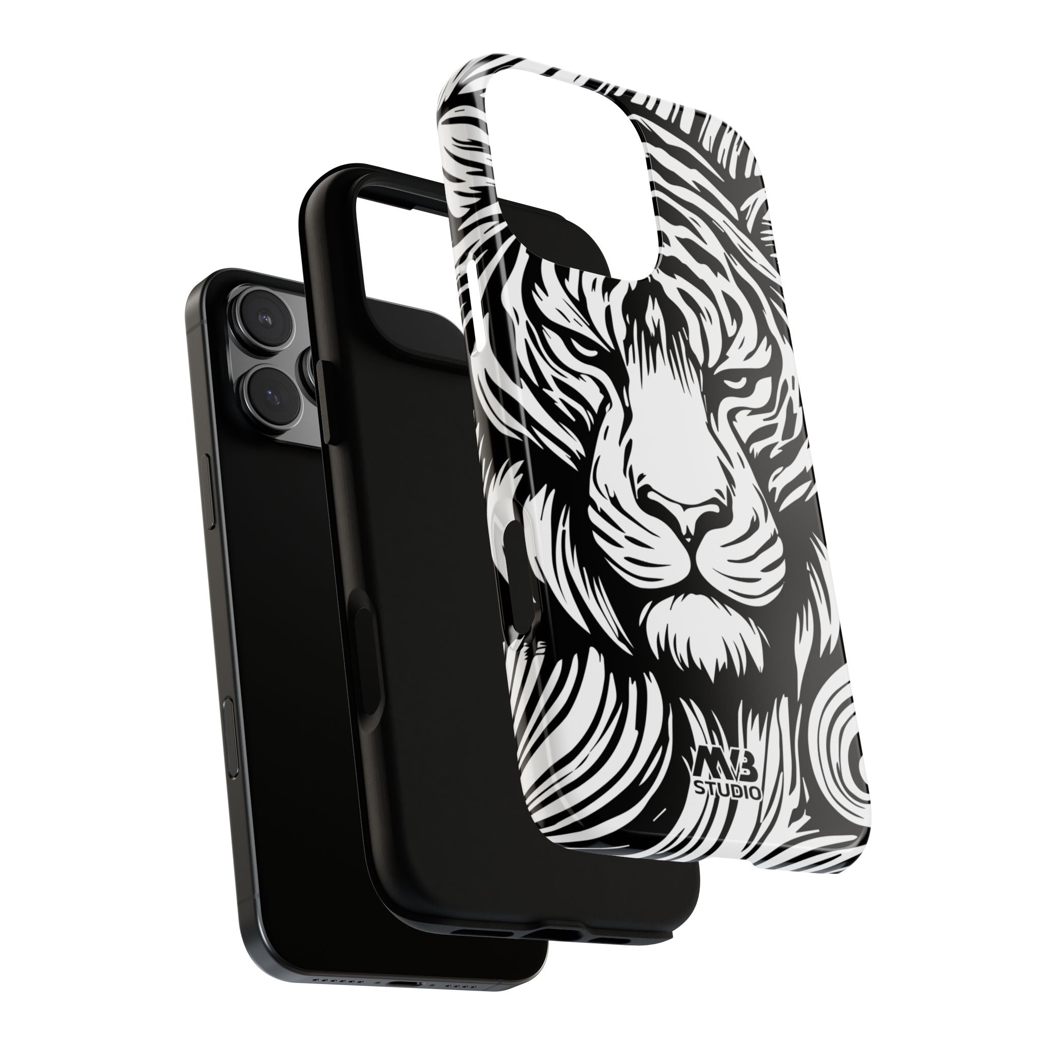 Black & White Tiger Tough iPhone Case - MVB STUDIO STORE