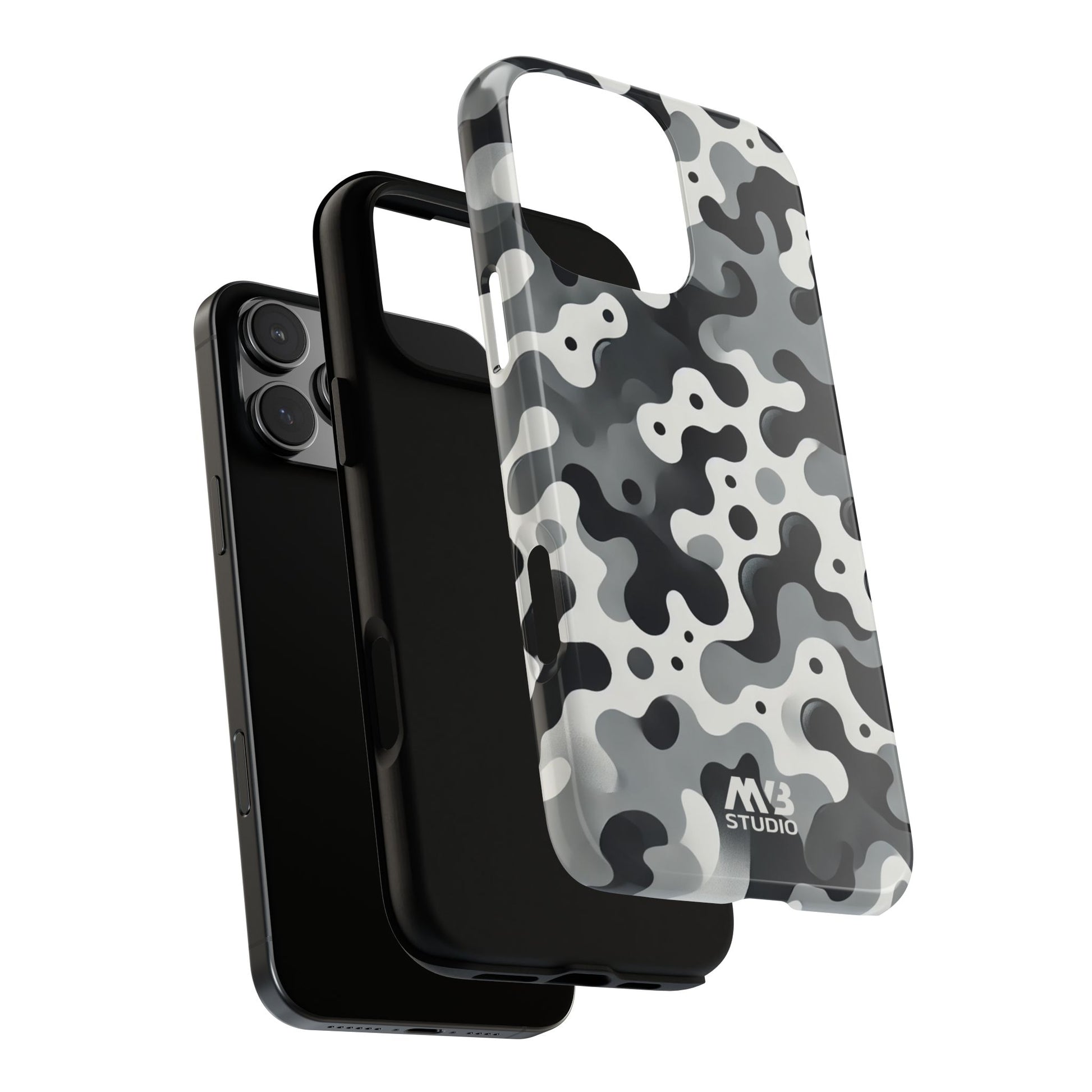 Black & White Camouflage Tough iPhone Case