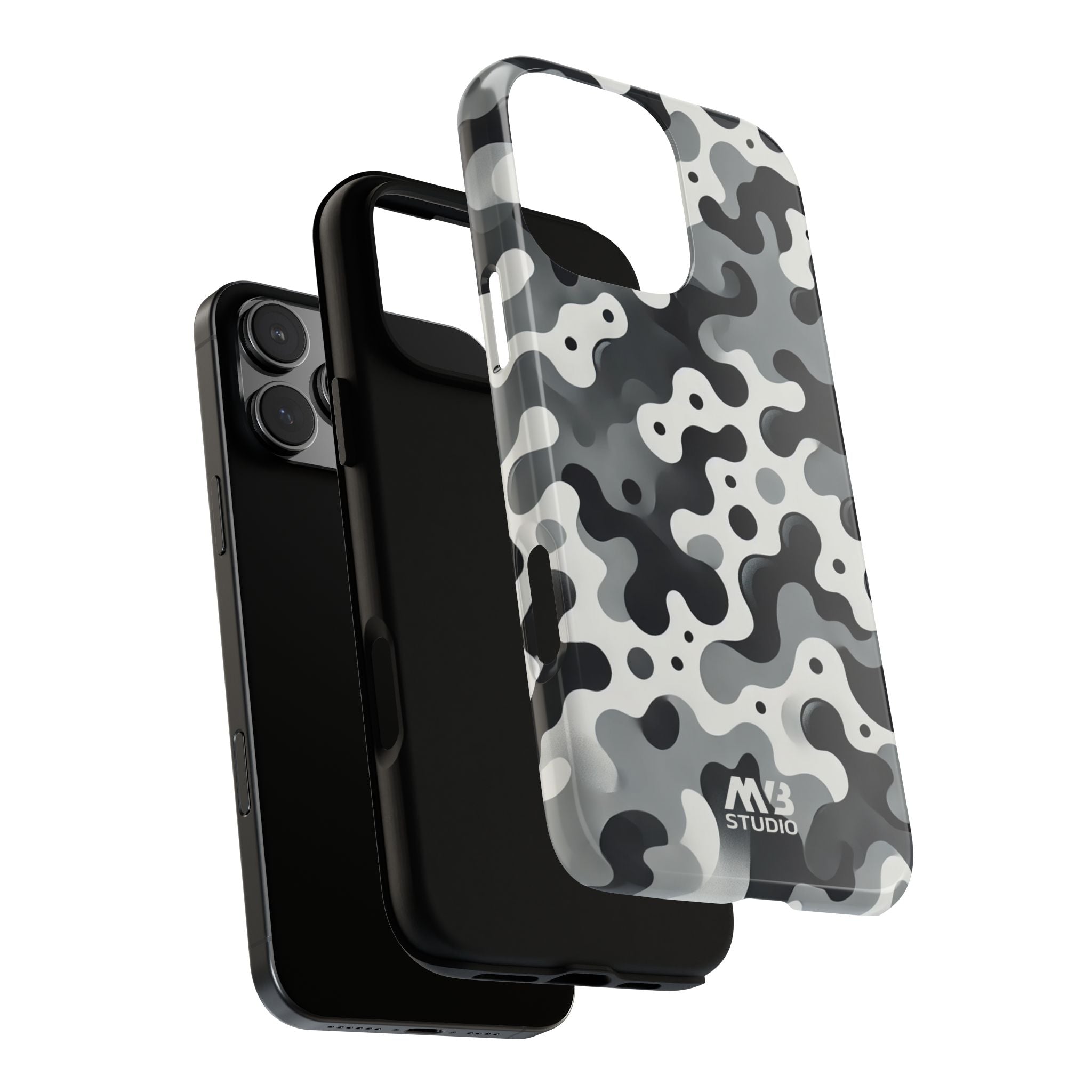 Black & White Camouflage Tough iPhone Case - MVB STUDIO STORE