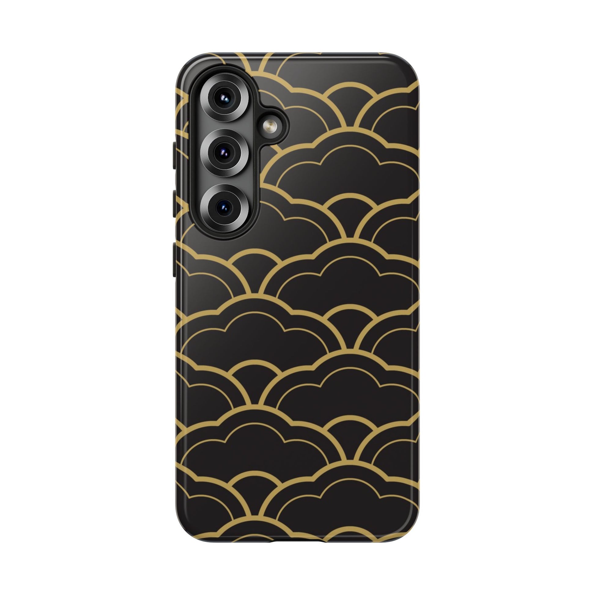 Black and Gold Wave Pattern Samsung Phone Case