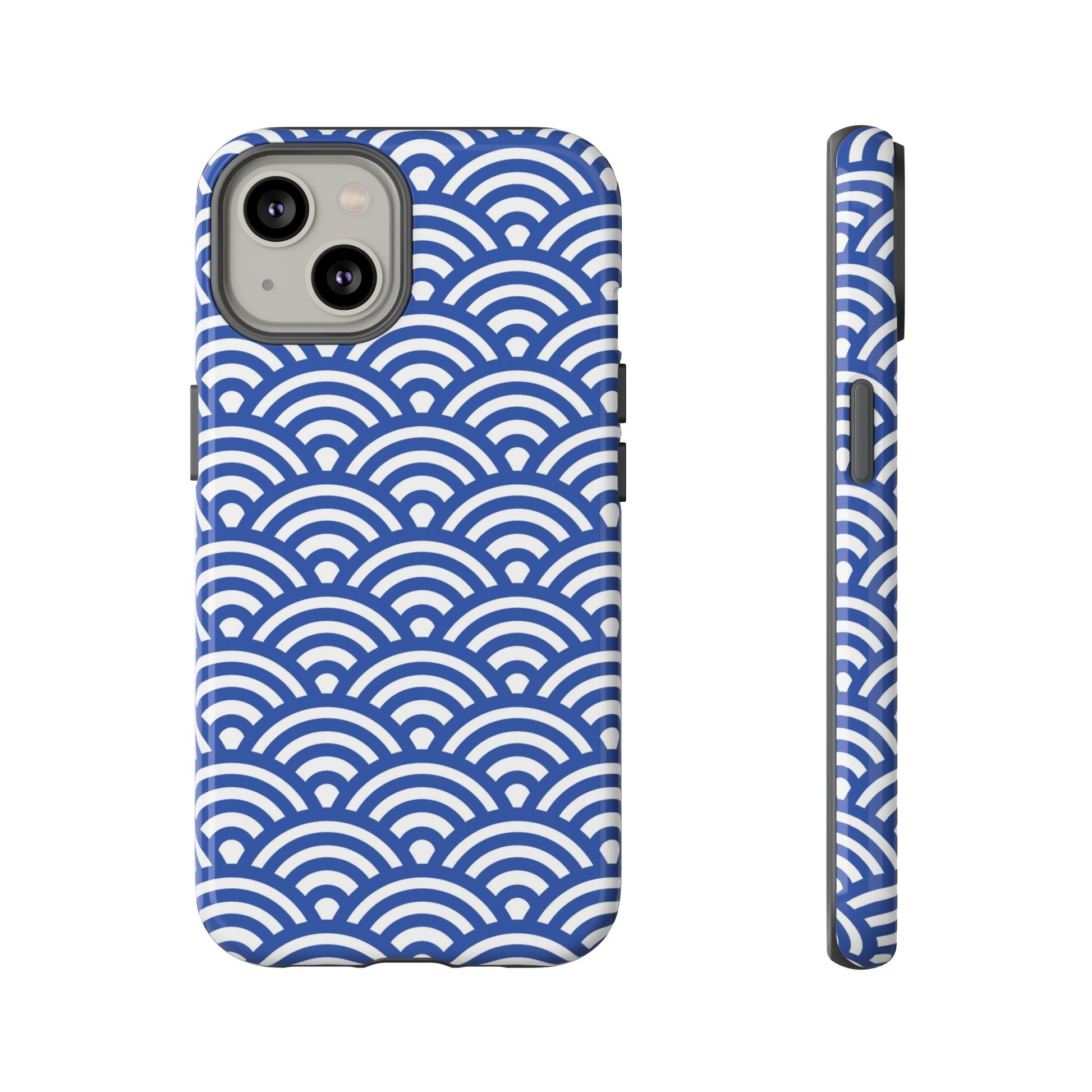 Blue Wave Pattern Tough Phone Case for iPhone 14 models