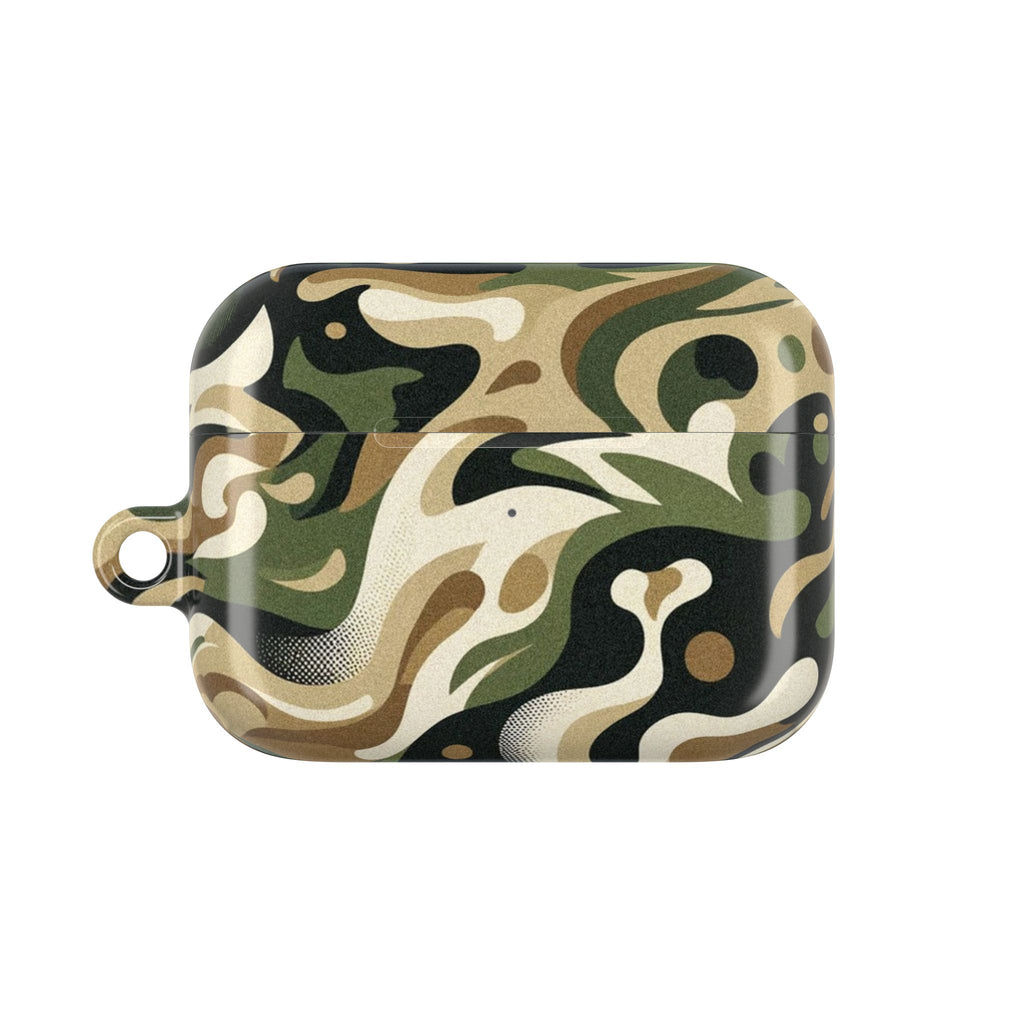 Camouflage-patterned case on a white background