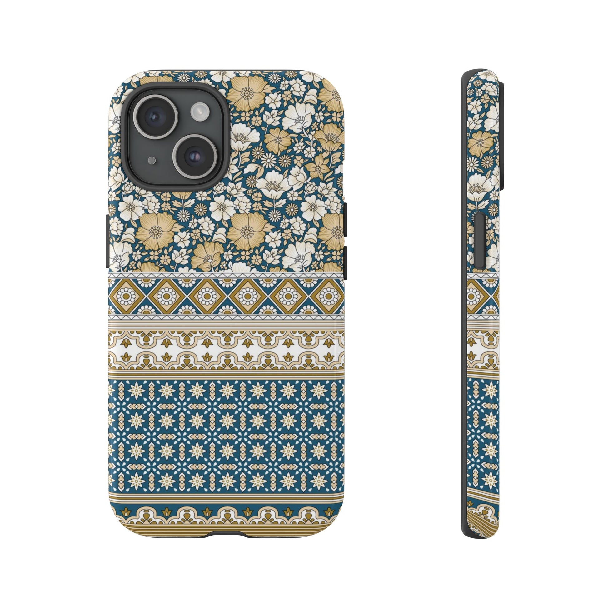 Vintage Floral Tough Phone Case for iPhone 15 models