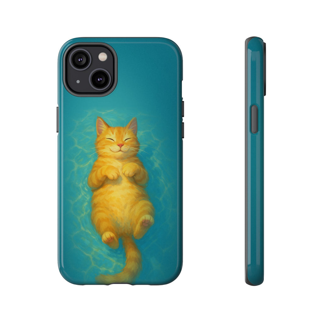 Relaxed Cat Floating iPhone Case - MVB STUDIO STORE