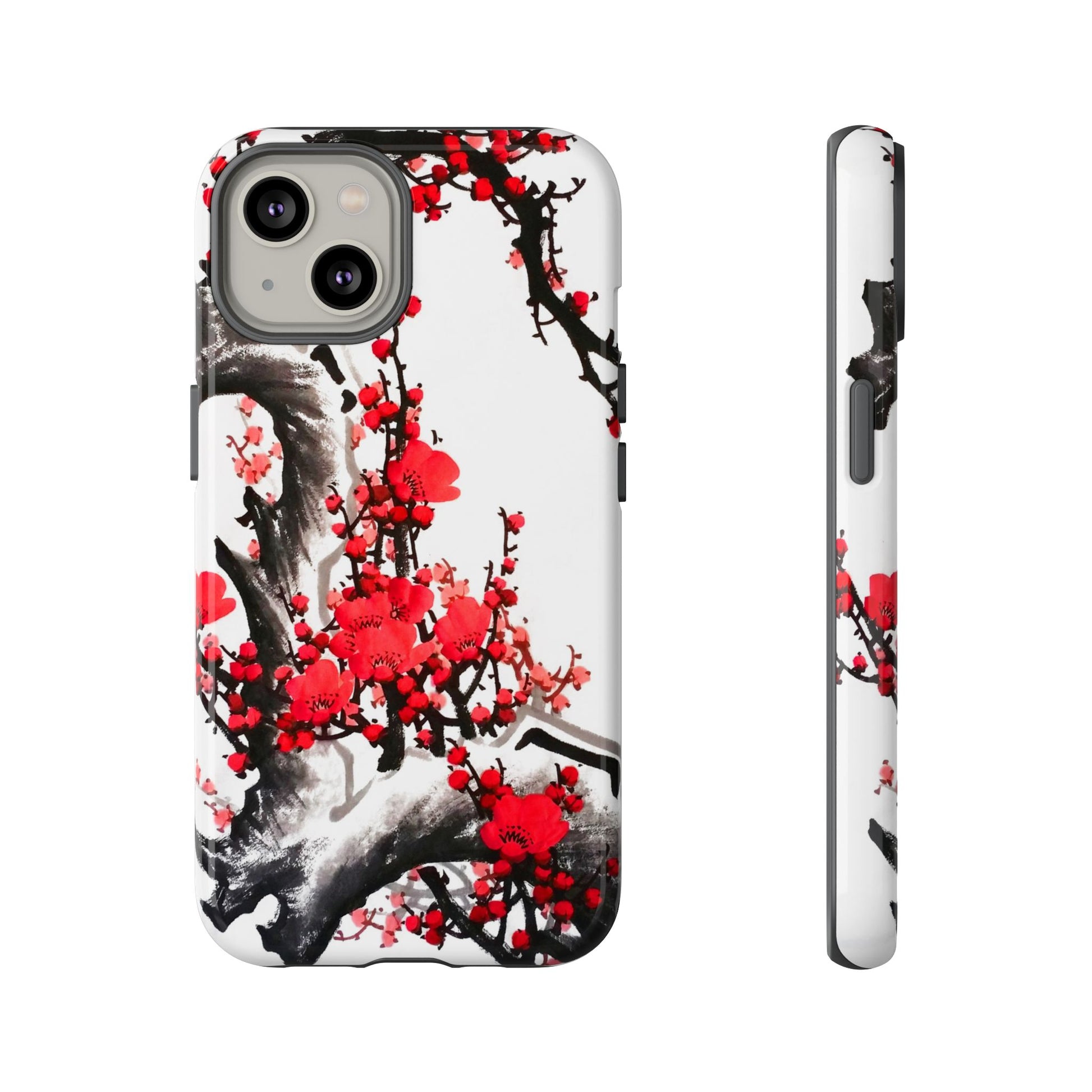 Plum Blossom Ink Tough iPhone Case - MVB STUDIO STORE