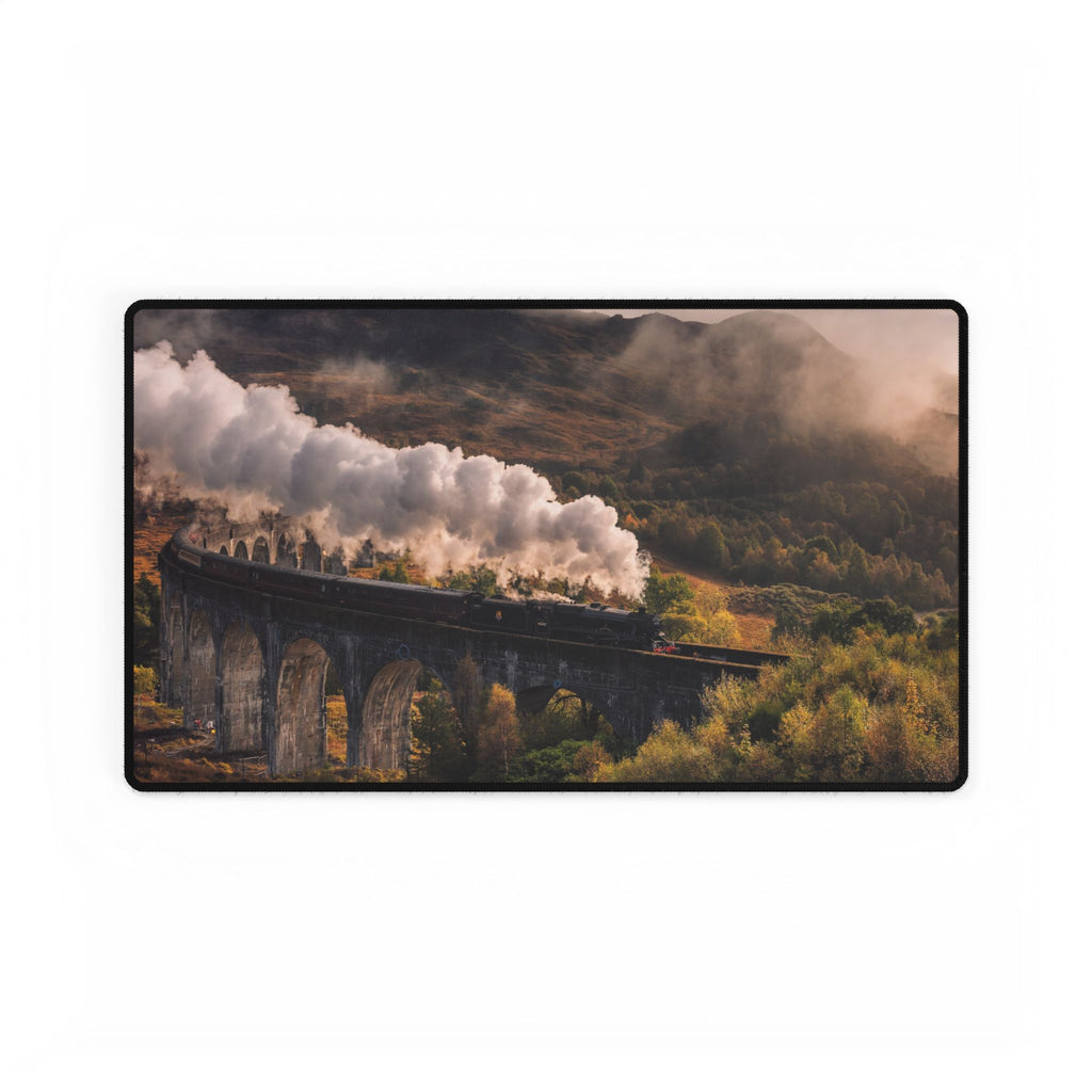 Steam Train Desk Mat - Vintage Locomotive Landscape Mousepad