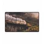 Steam Train Desk Mat - Vintage Locomotive Landscape Mousepad