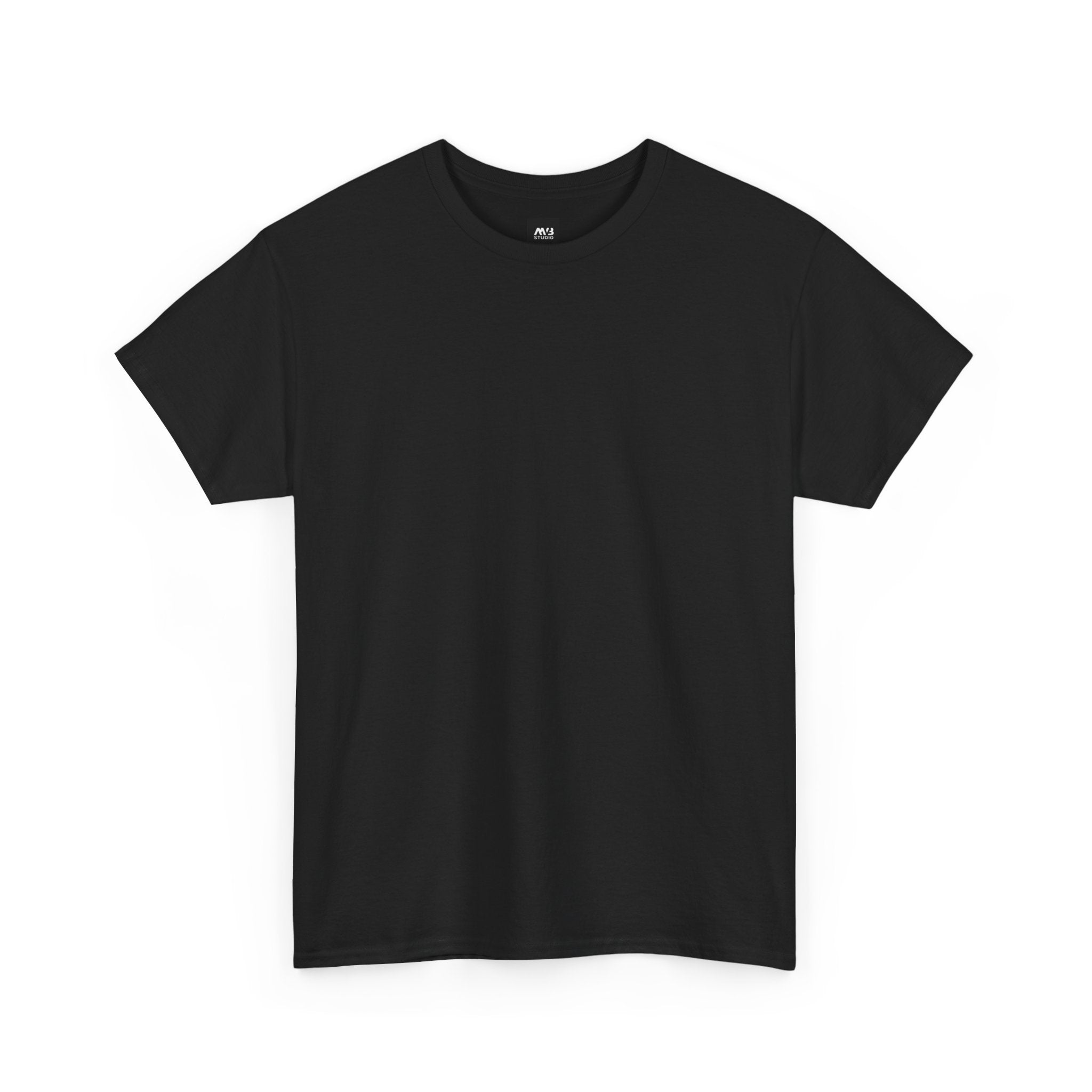 Black t-shirt on a white background