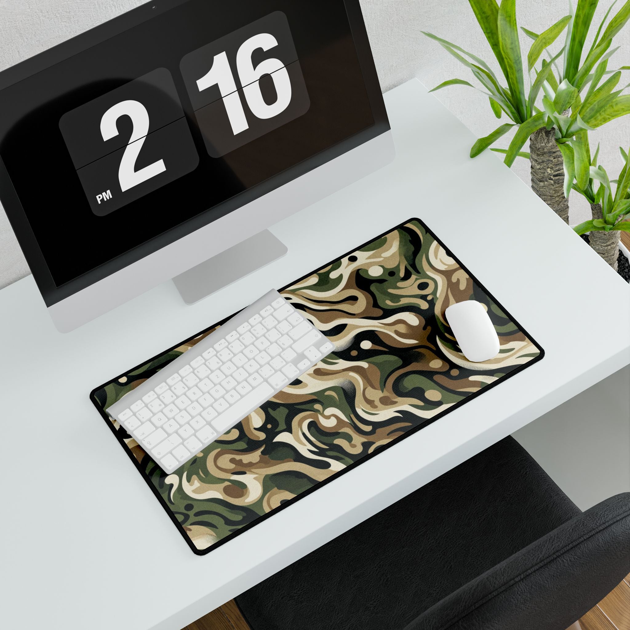 Camo Swirl XXL Desk Mat — Large Gaming & Office Mouse Pad