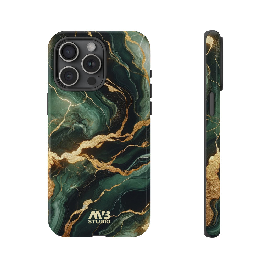 Jade & Gold Marble Camouflage Tough iPhone Case - MVB STUDIO STORE