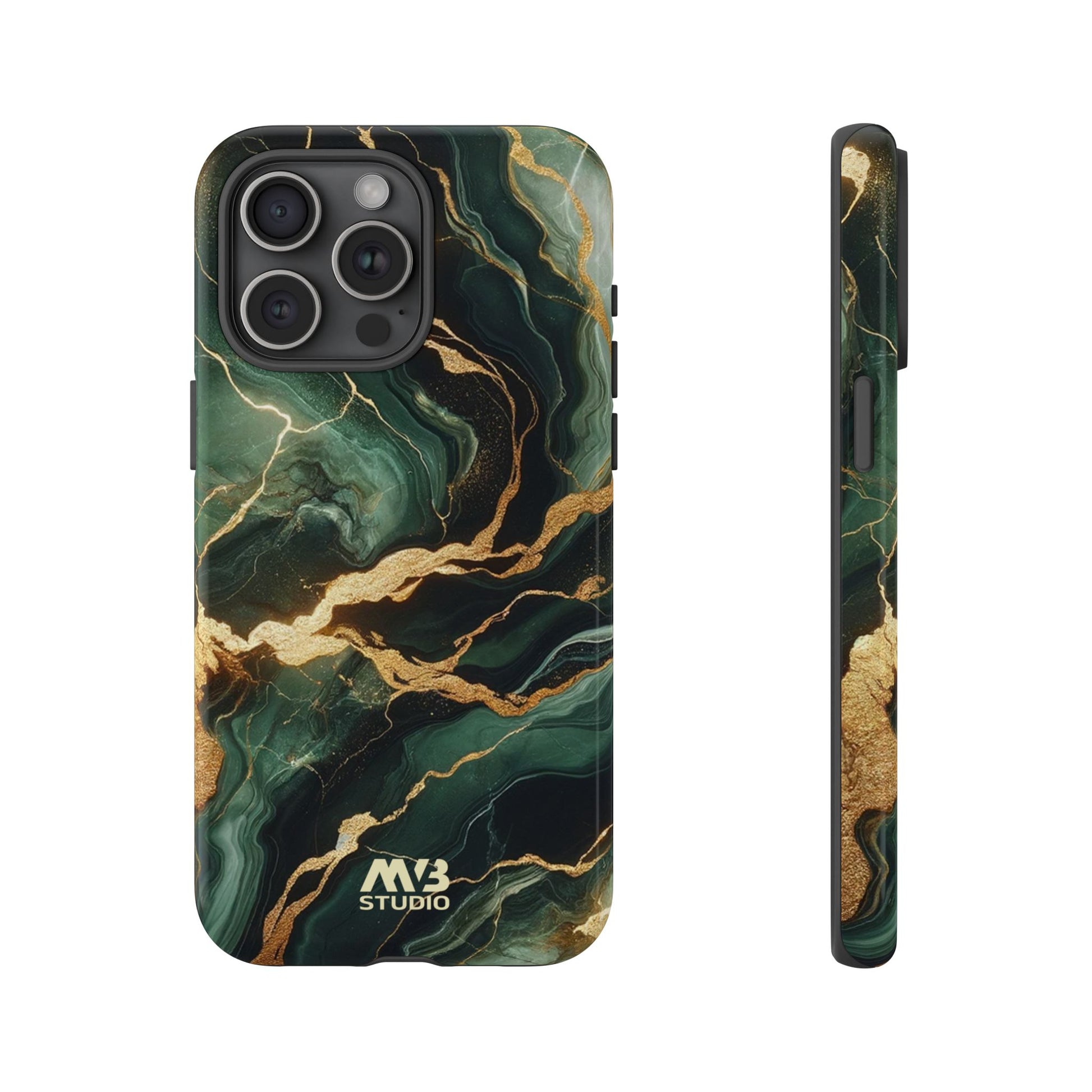 Jade & Gold Marble Camouflage Tough iPhone Case