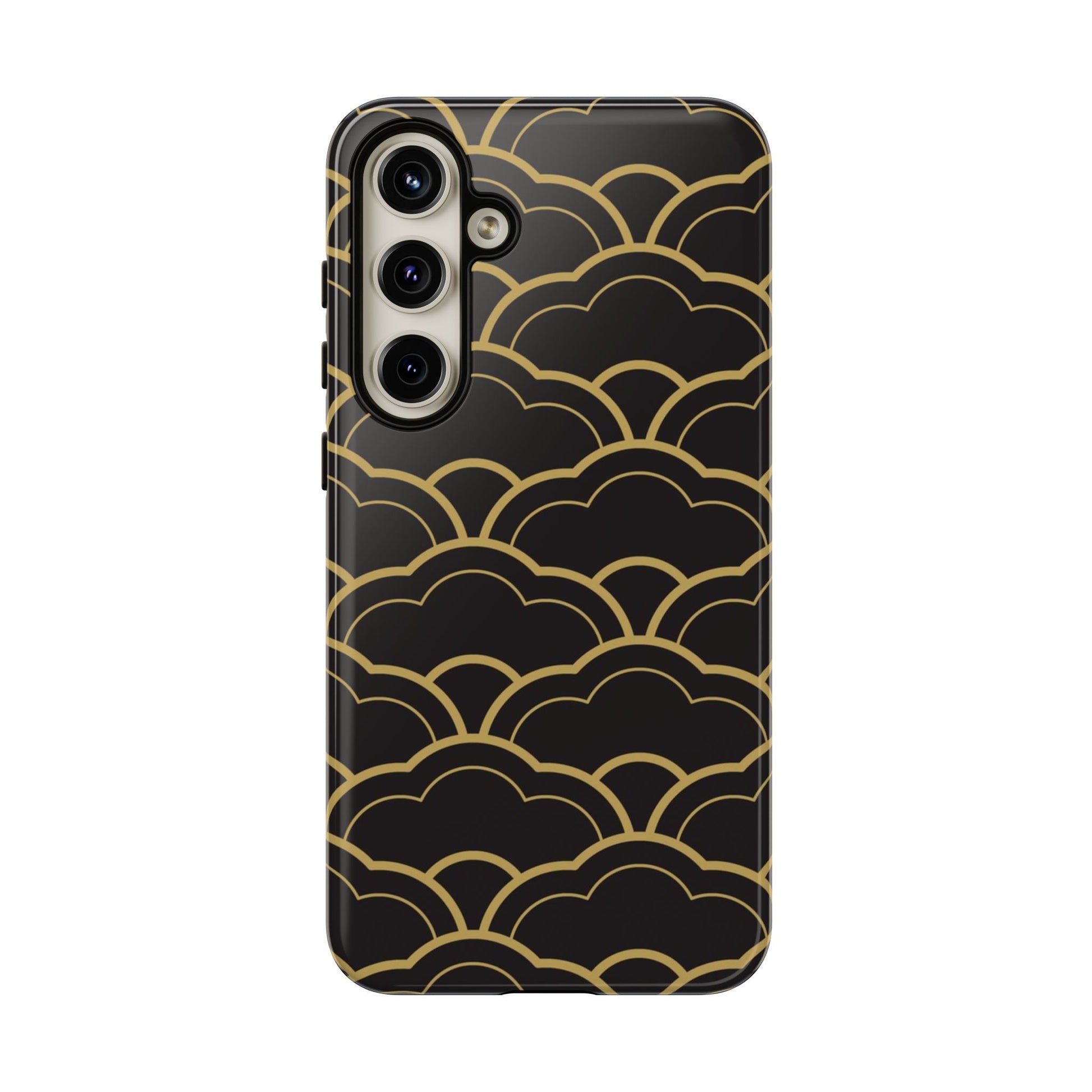 Black and Gold Wave Pattern Samsung Phone Case