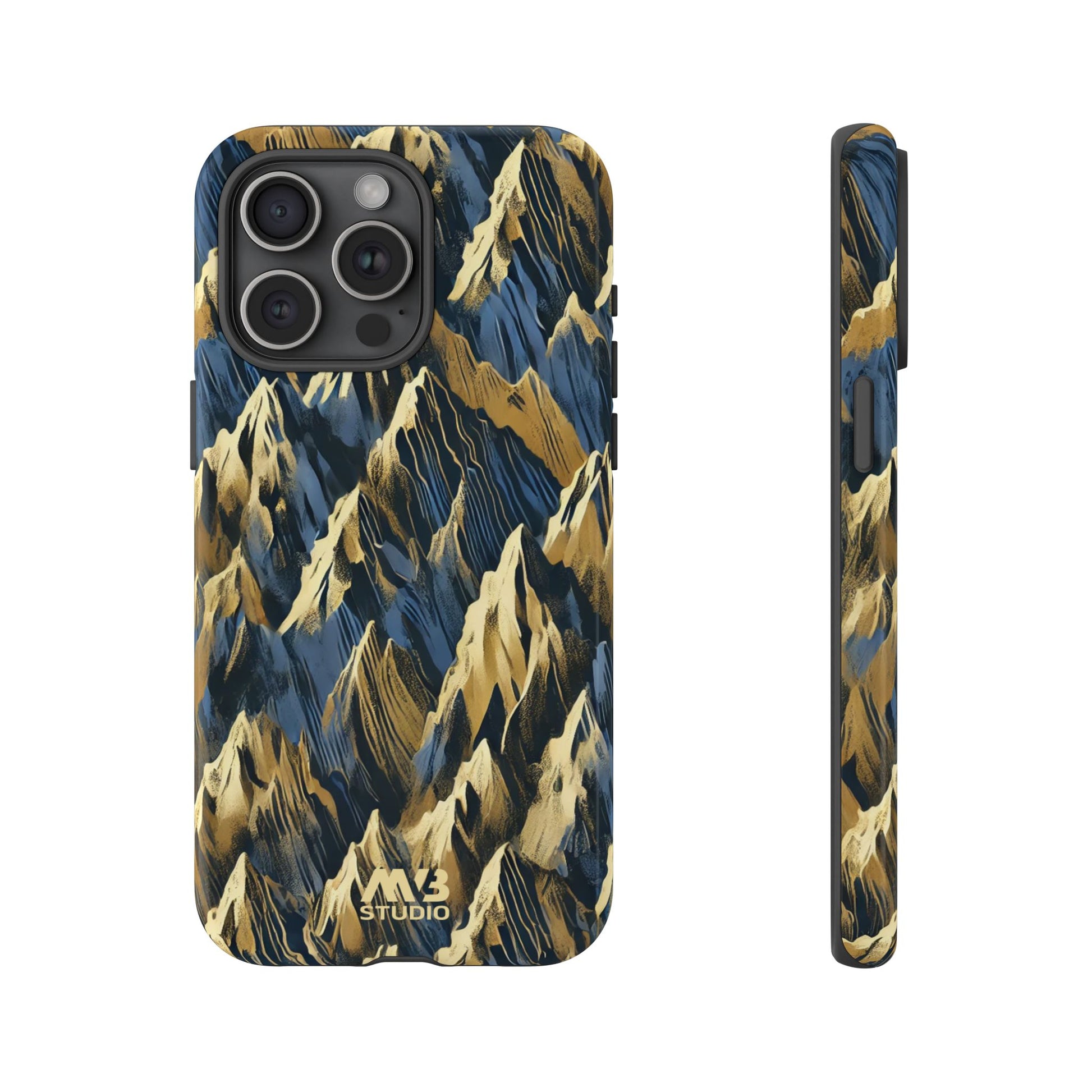 Blue & Gold Terrains Tough iPhone Case