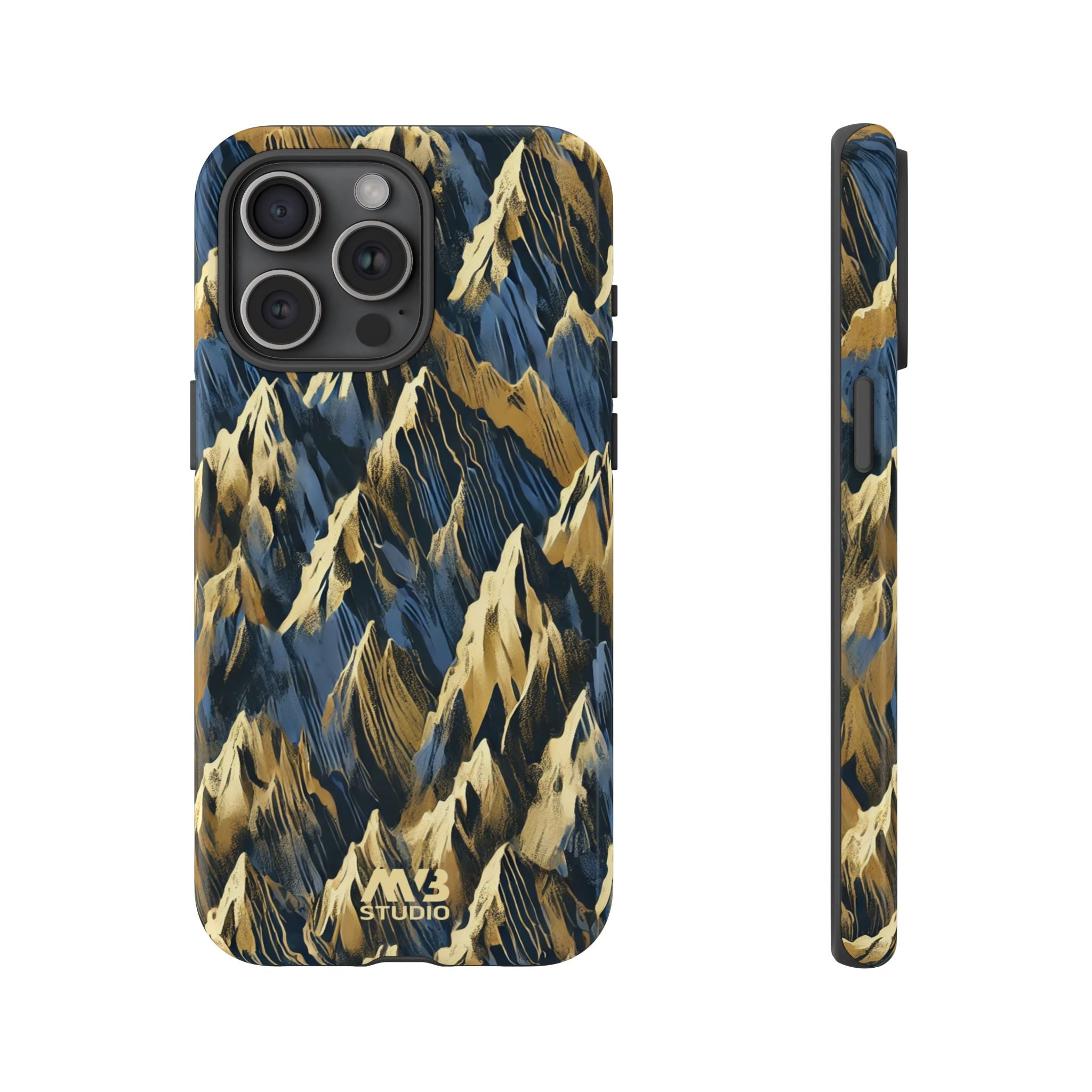Blue & Gold Terrains Tough iPhone Case - MVB STUDIO STORE