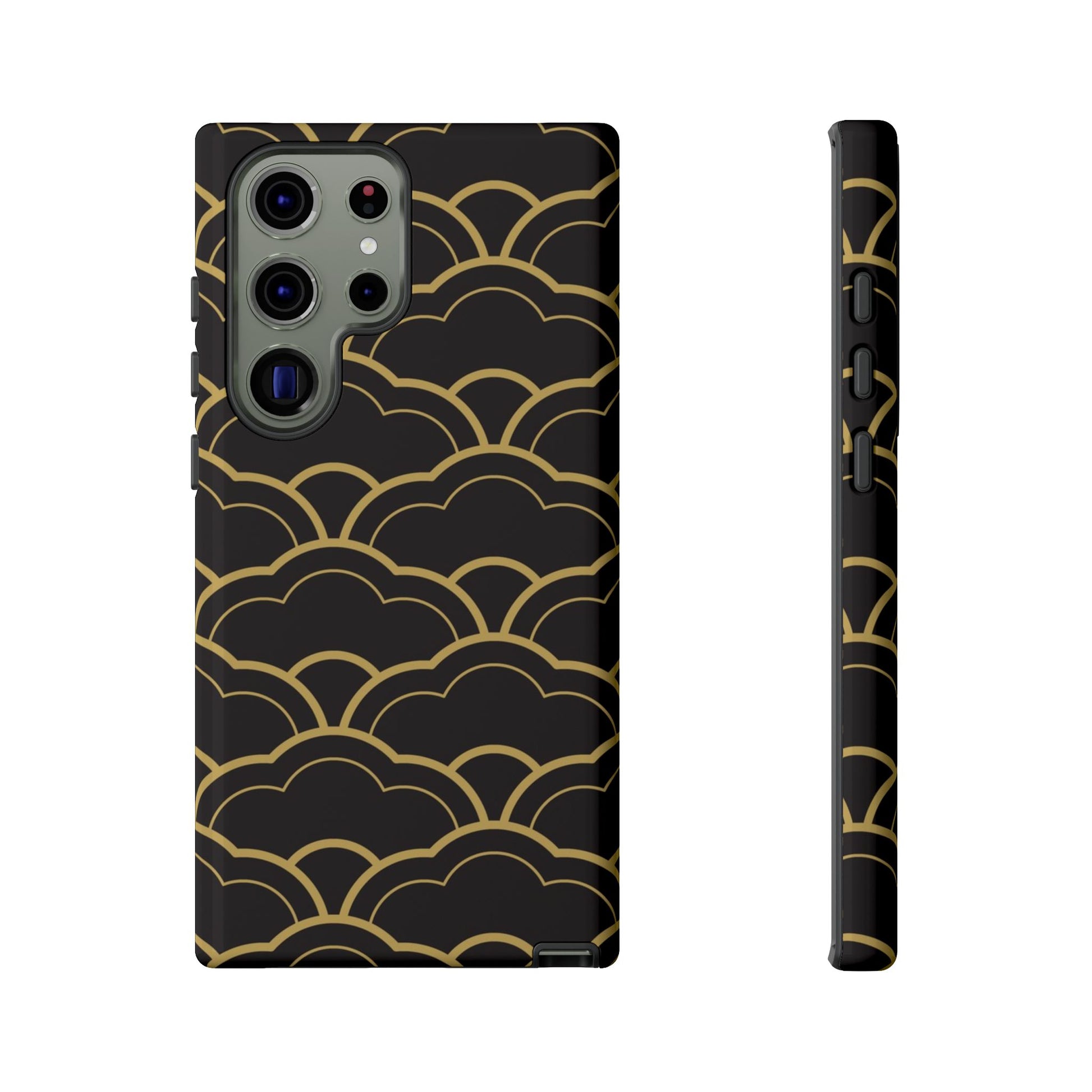 Black and Gold Wave Pattern Samsung Phone Case