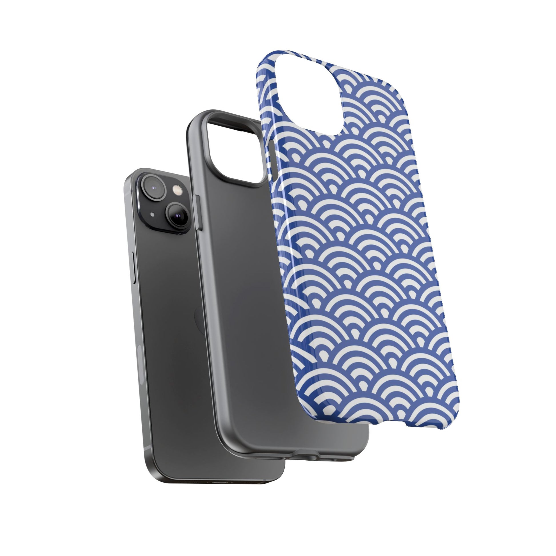 Blue Wave Pattern Tough Phone Case for iPhone 14 models