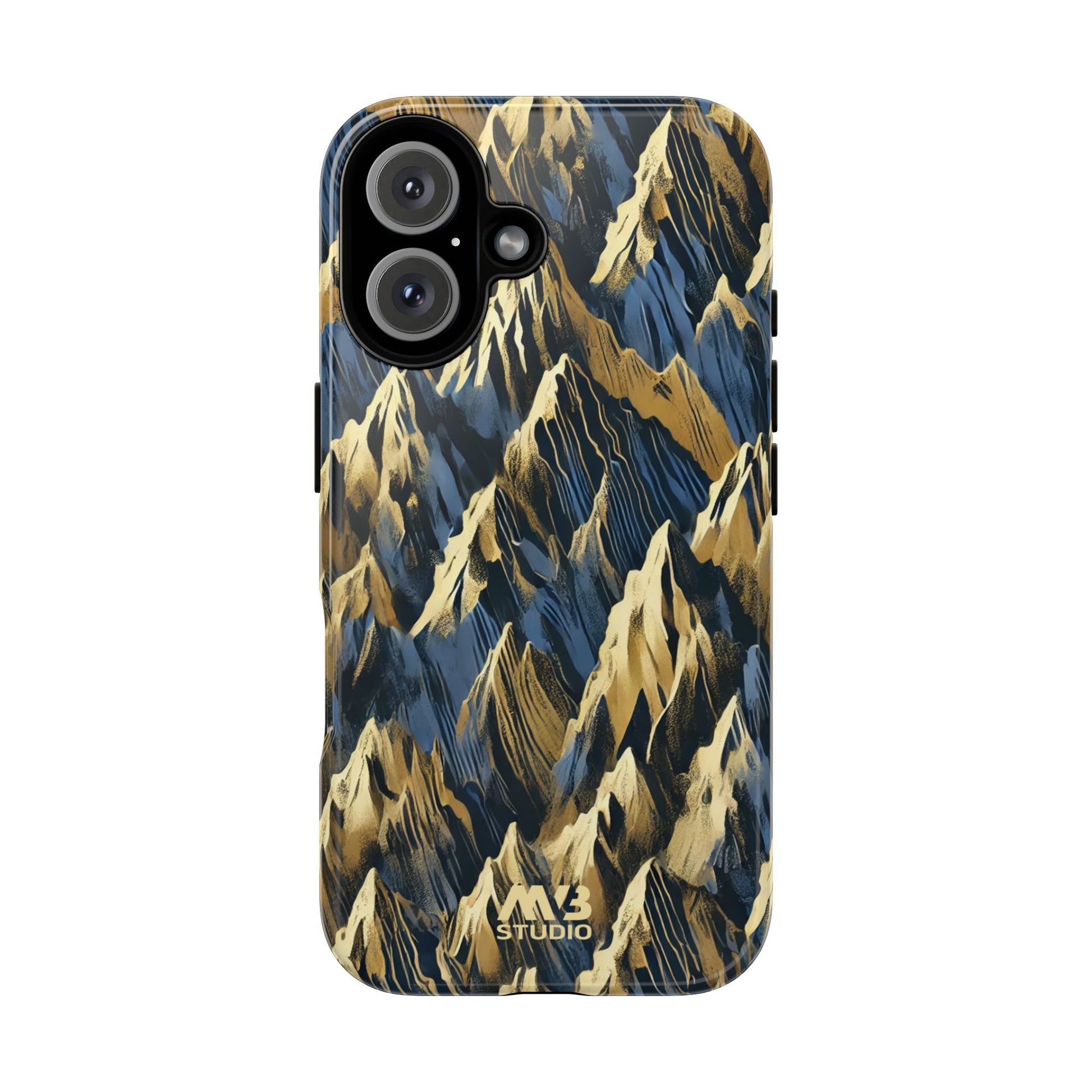 Blue & Gold Terrains Tough iPhone Case