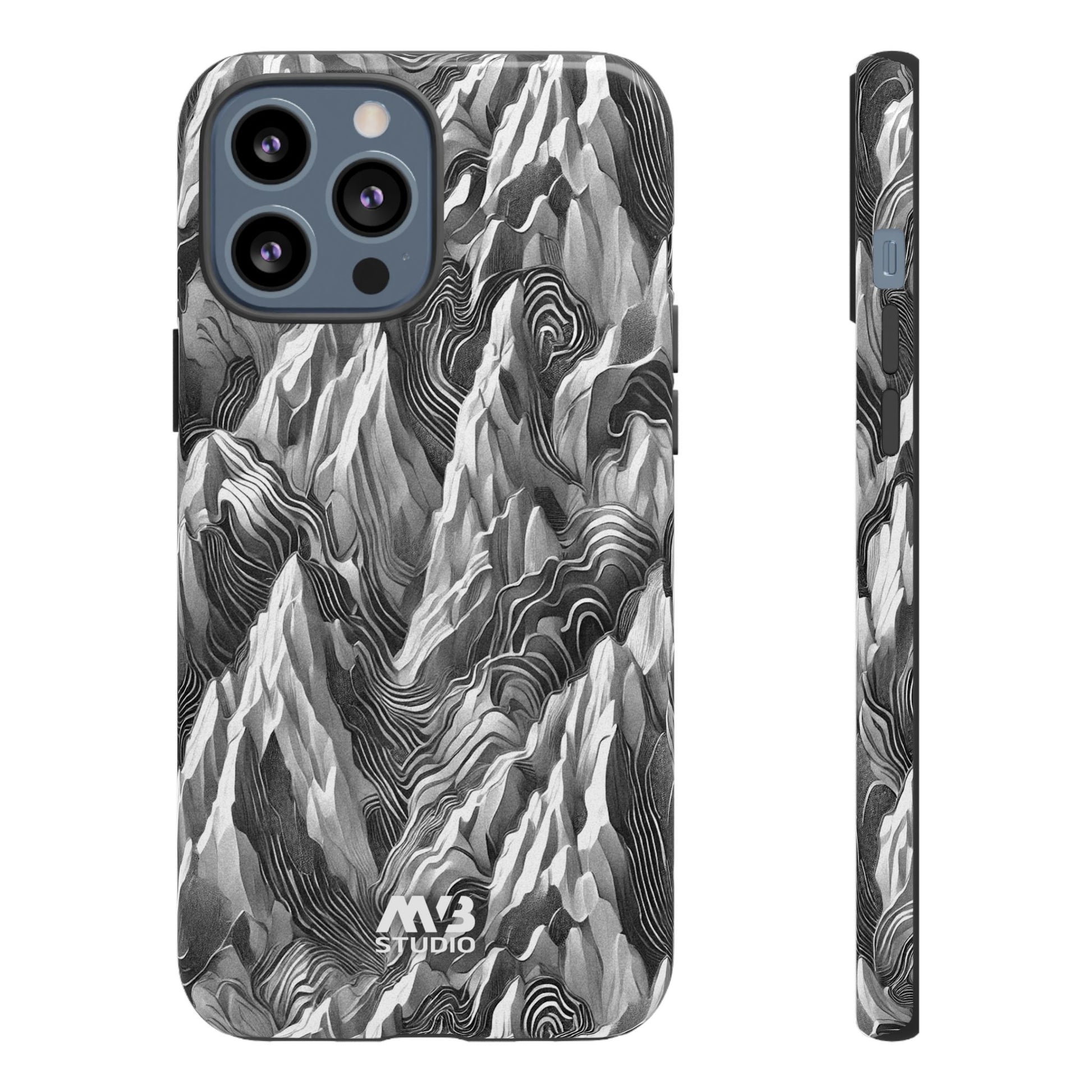 Grayscale Terrains Tough iPhone Case