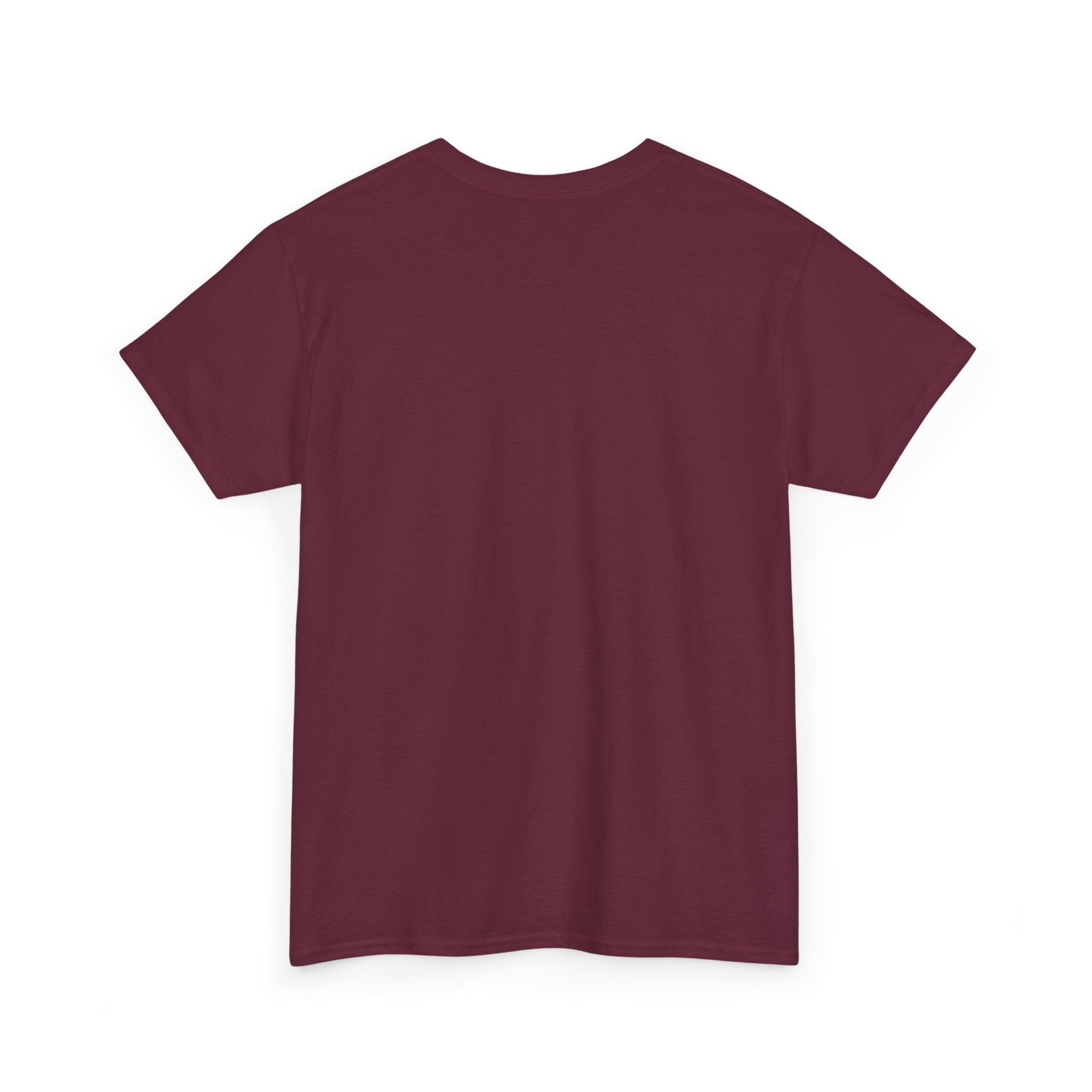 Maroon t-shirt on a white background