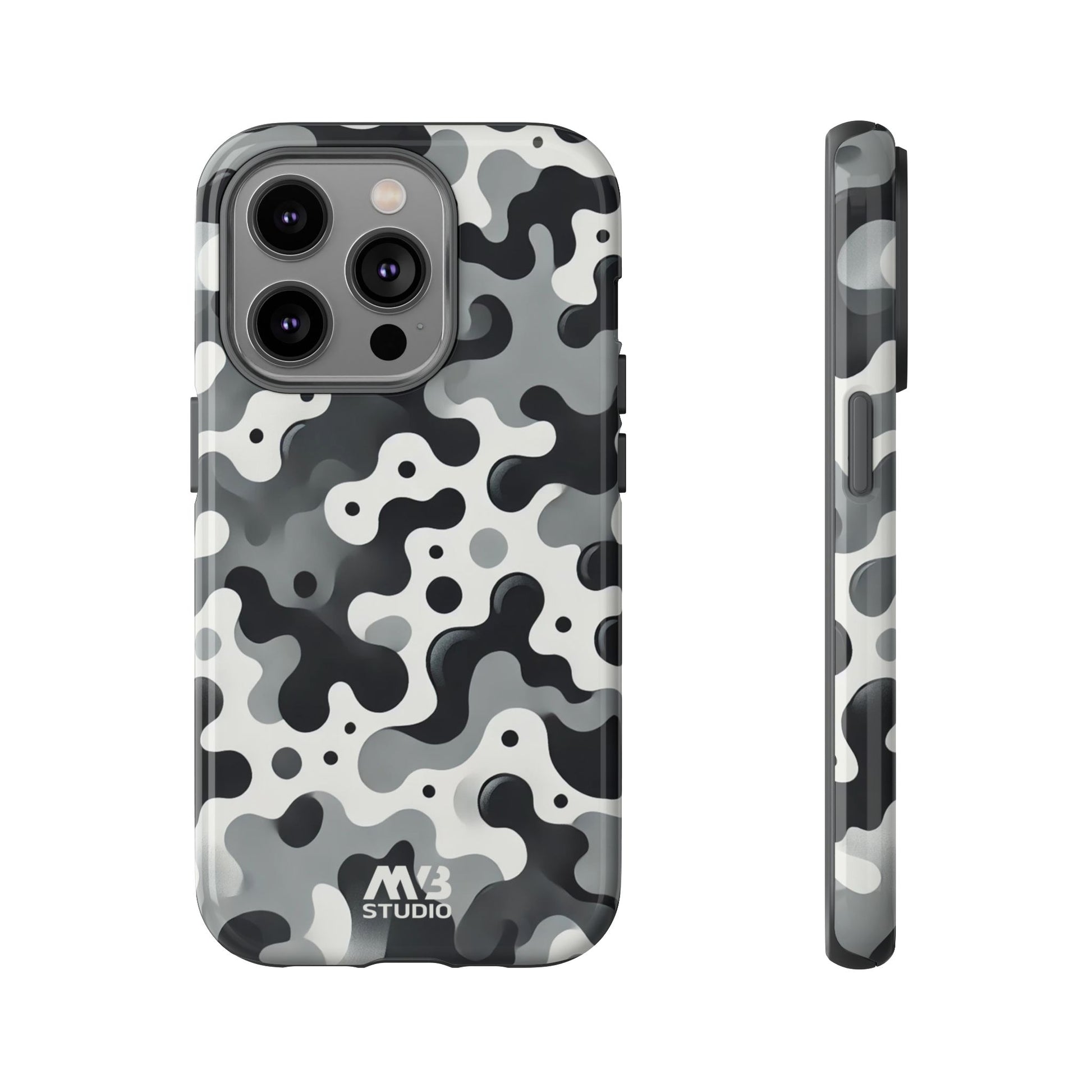 Black & White Camouflage Tough iPhone Case