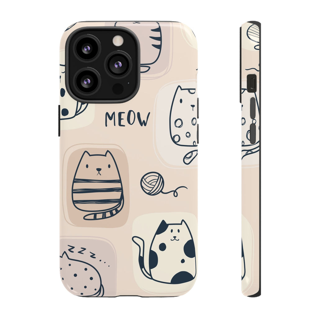 Cute Cat Drawings Tough iPhone Case - MVB STUDIO STORE
