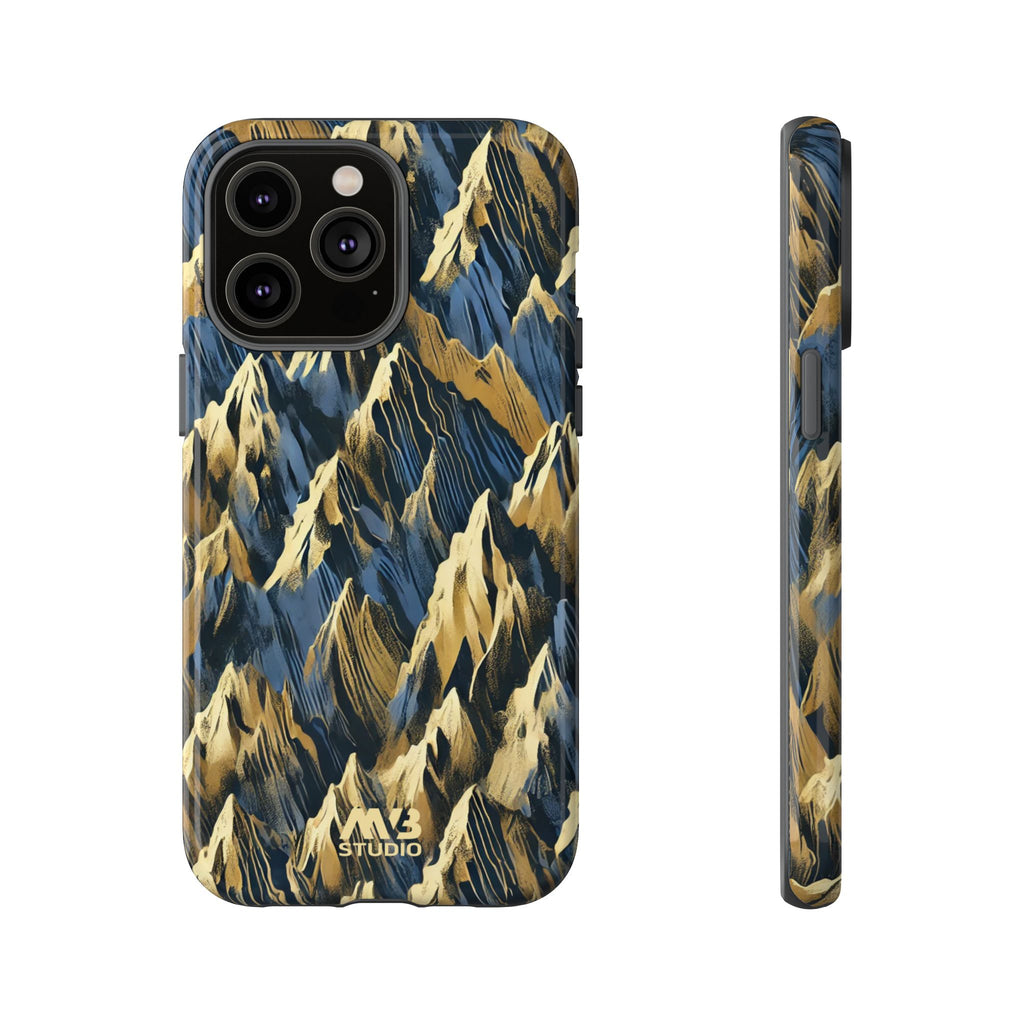 Blue & Gold Terrains Tough iPhone Case - MVB STUDIO STORE