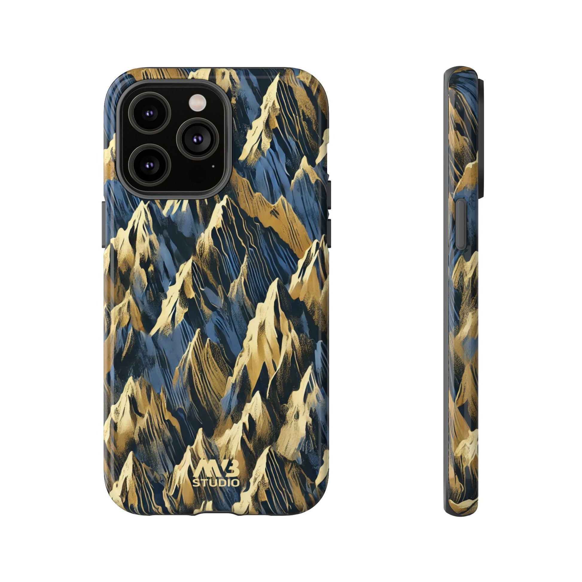 Blue & Gold Terrains Tough iPhone Case