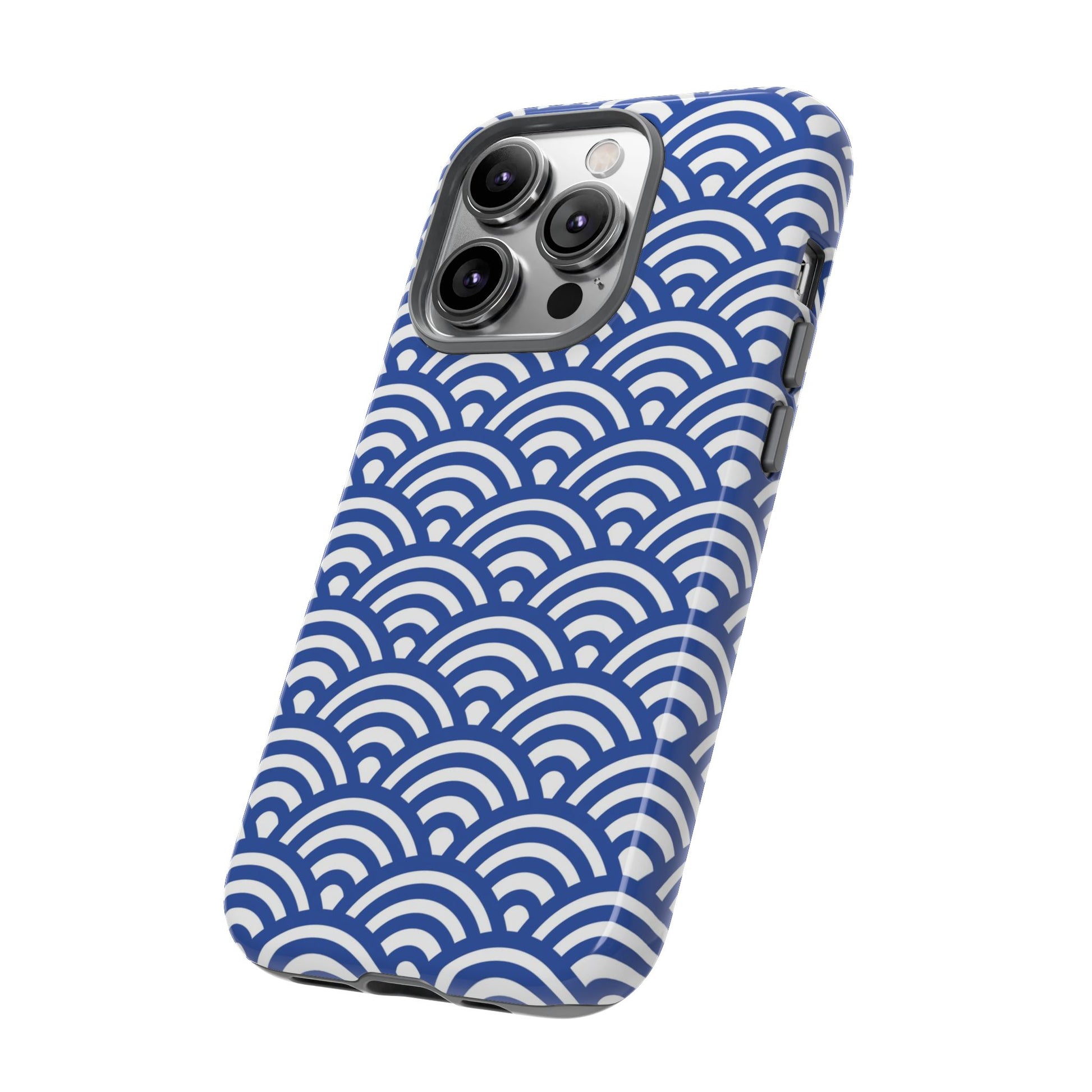 Blue Wave Pattern Tough Phone Case for iPhone 14 models