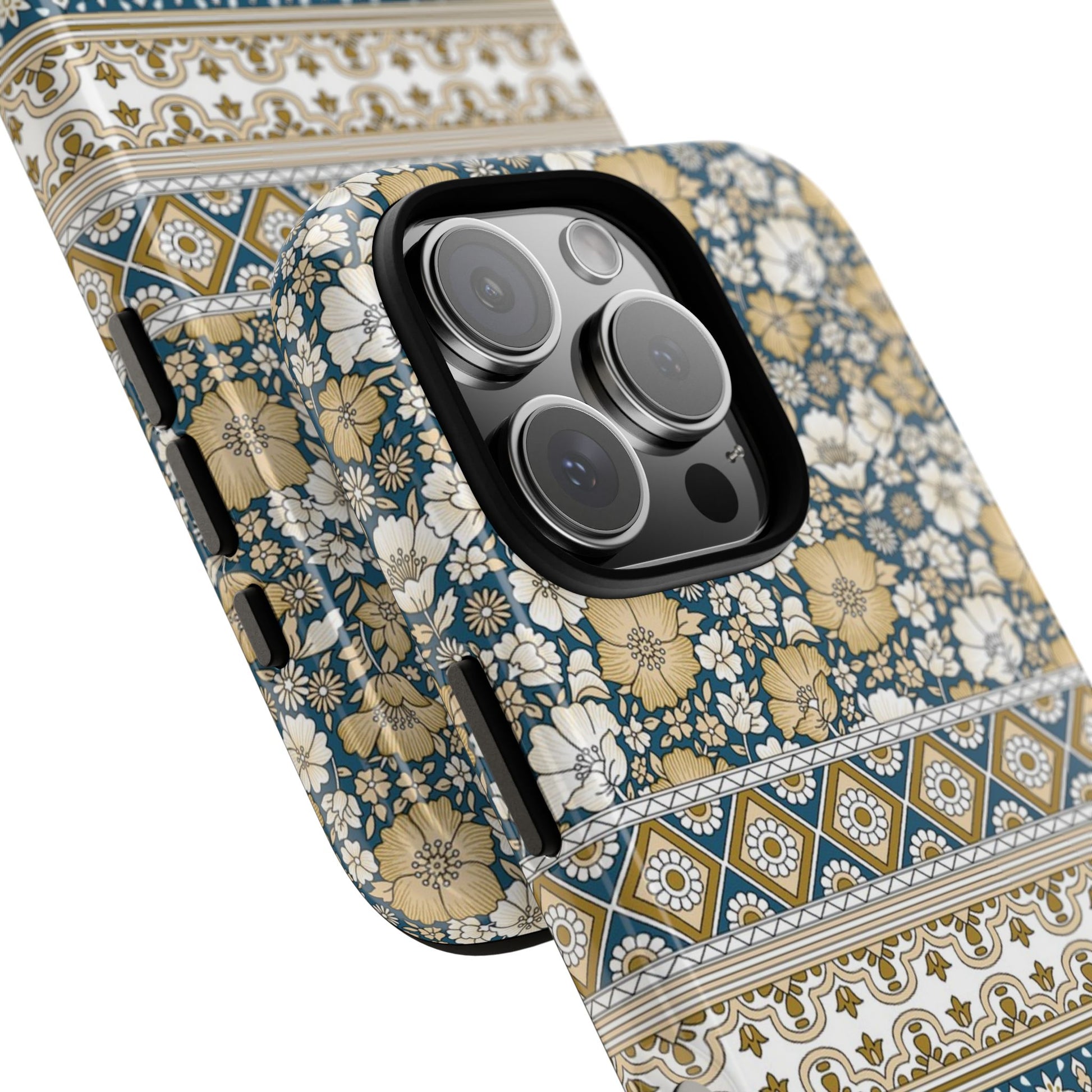 Vintage Floral Tough Phone Case for iPhone 16 models