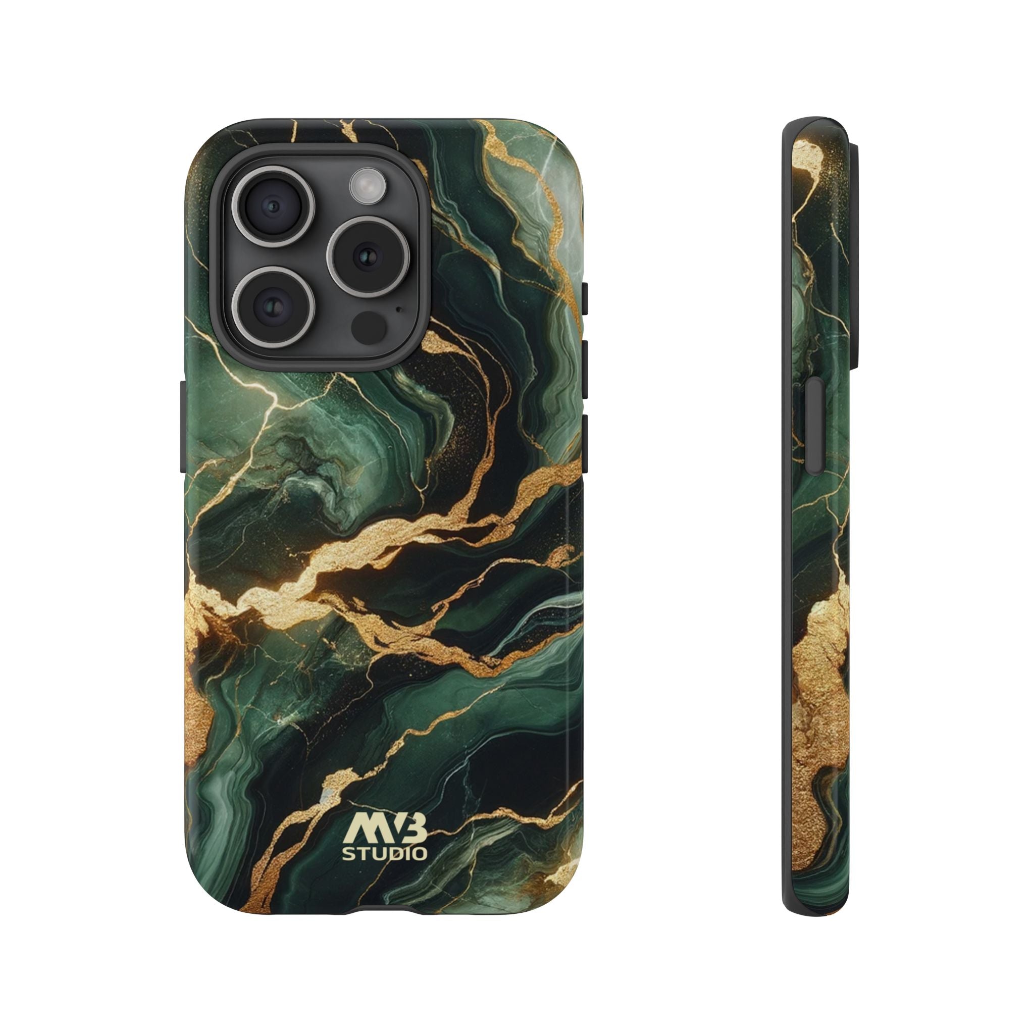 Jade & Gold Marble Camouflage Tough iPhone Case - MVB STUDIO STORE
