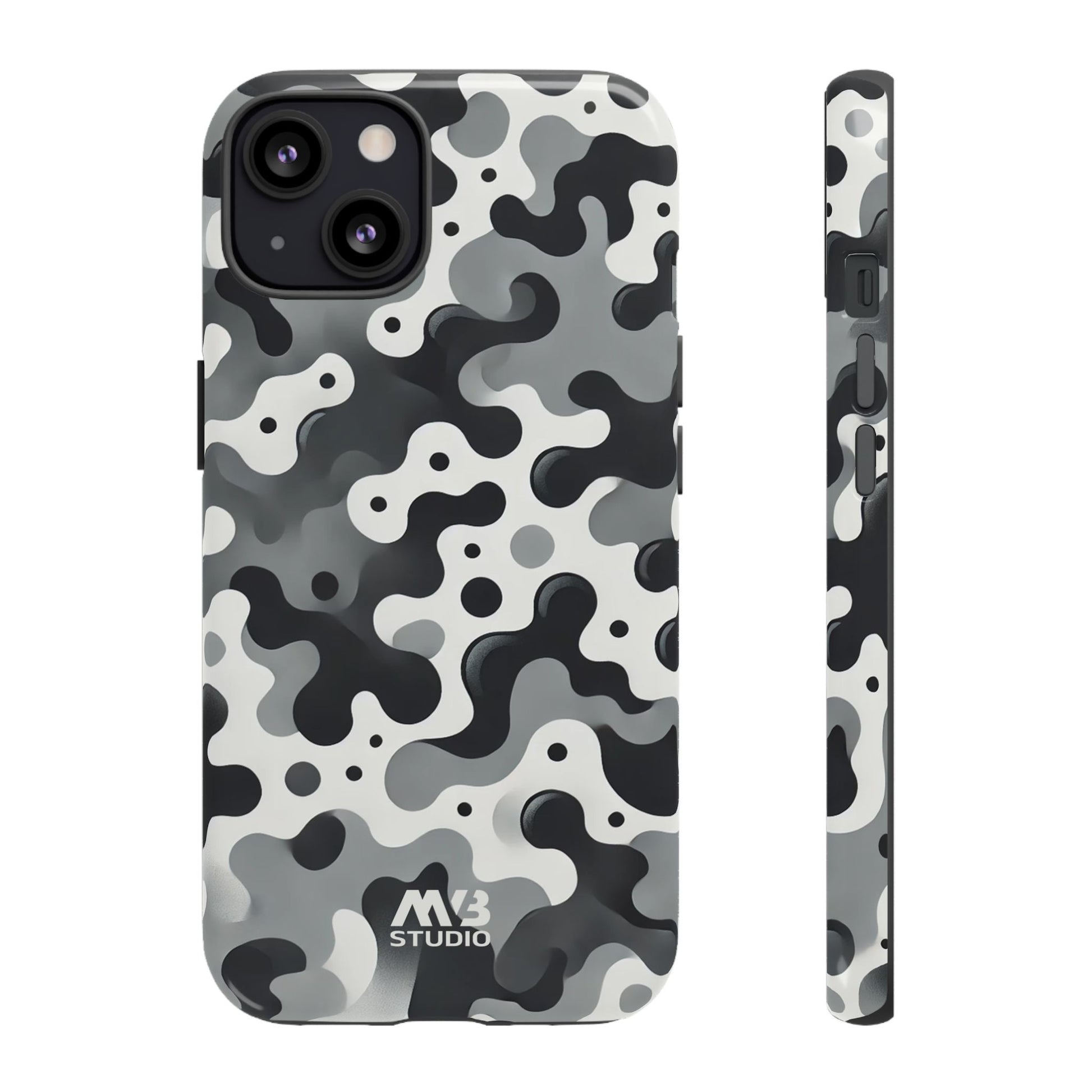 Black & White Camouflage Tough iPhone Case
