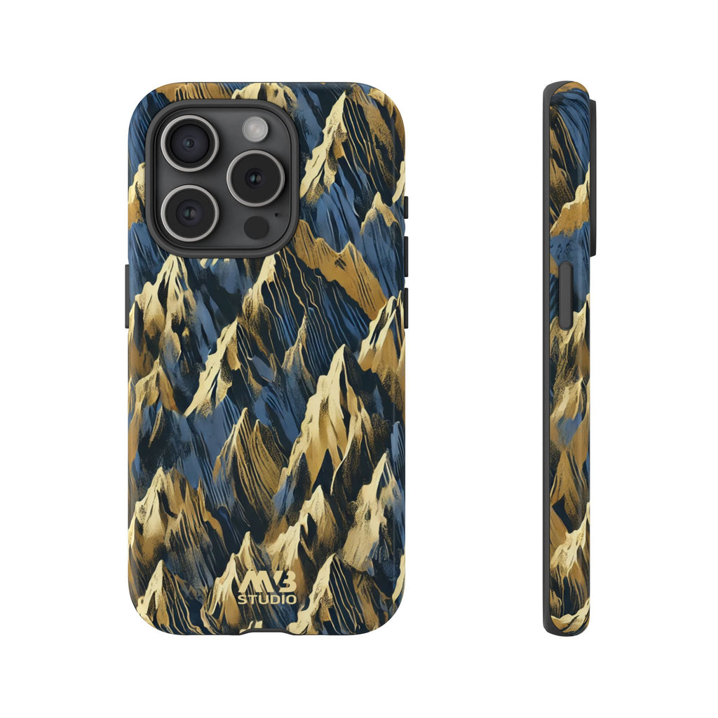 Blue & Gold Terrains Tough iPhone Case - MVB STUDIO STORE