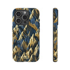 Blue & Gold Terrains Tough iPhone Case - MVB STUDIO STORE