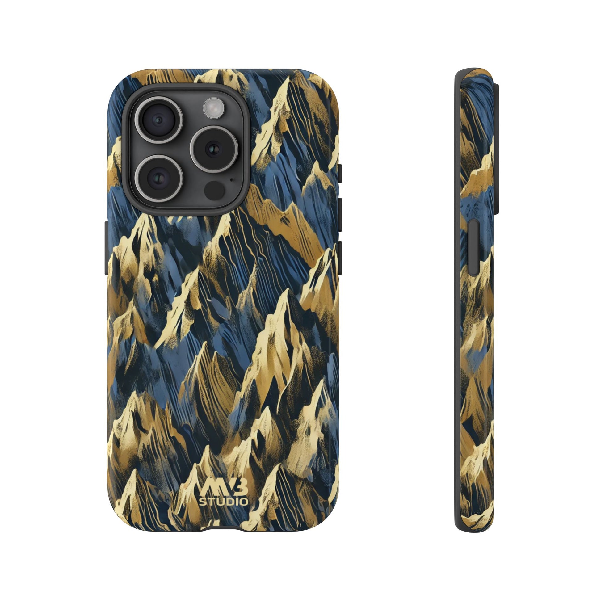 Blue & Gold Terrains Tough iPhone Case