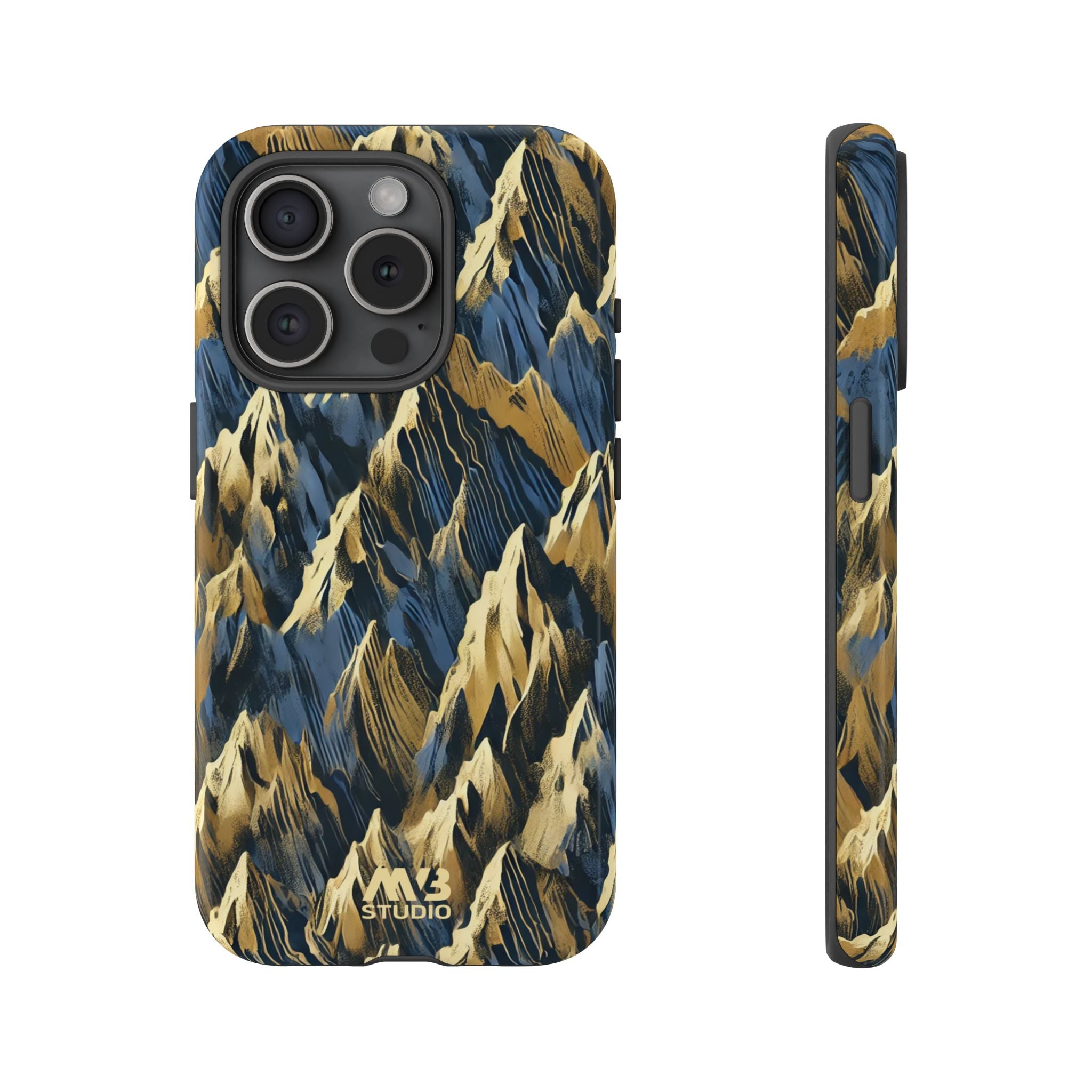 Blue & Gold Terrains Tough iPhone Case - MVB STUDIO STORE