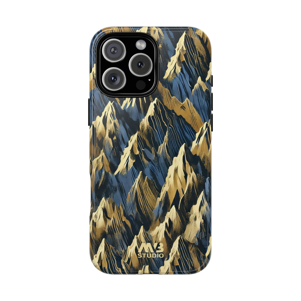 Blue & Gold Terrains Tough iPhone Case - MVB STUDIO STORE