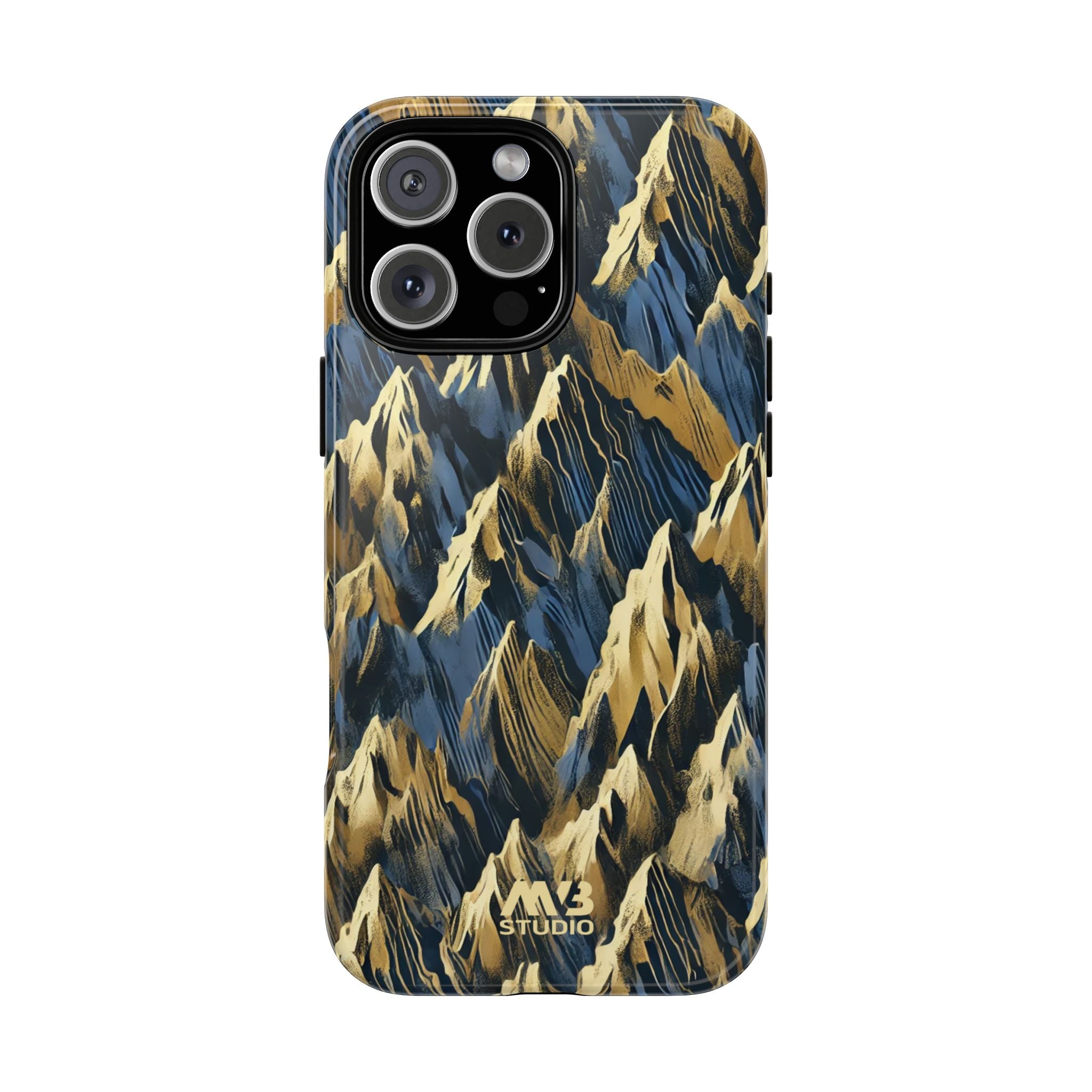 Blue & Gold Terrains Tough iPhone Case - MVB STUDIO STORE