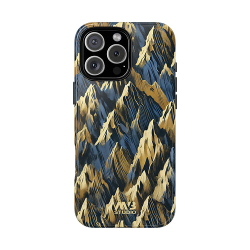 Blue & Gold Terrains Tough iPhone Case - MVB STUDIO STORE